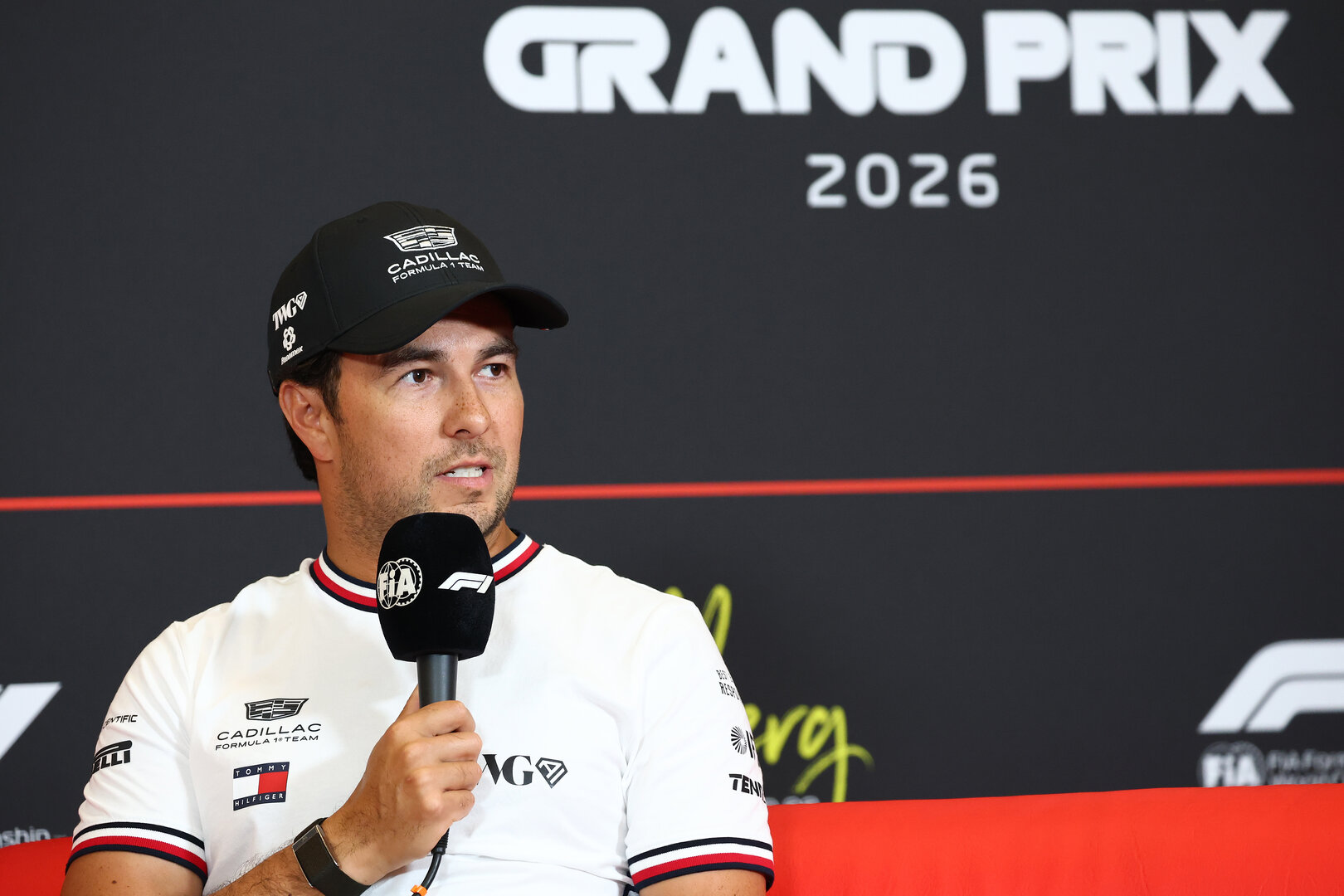 GP AUSTRIA, Sergio Perez (MEX) Cadillac Formula 1 Team in the FIA Press Conference.
25.06.2026. Formula 1 World Championship, Rd 8, Austrian Grand Prix, Spielberg, Austria, Preparation Day.
- www.xpbimages.com, EMail: requests@xpbimages.com © Copyright: Bearne / XPB Images