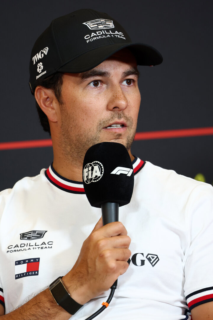 GP AUSTRIA, Sergio Perez (MEX) Cadillac Formula 1 Team in the FIA Press Conference.
25.06.2026. Formula 1 World Championship, Rd 8, Austrian Grand Prix, Spielberg, Austria, Preparation Day.
- www.xpbimages.com, EMail: requests@xpbimages.com © Copyright: Bearne / XPB Images