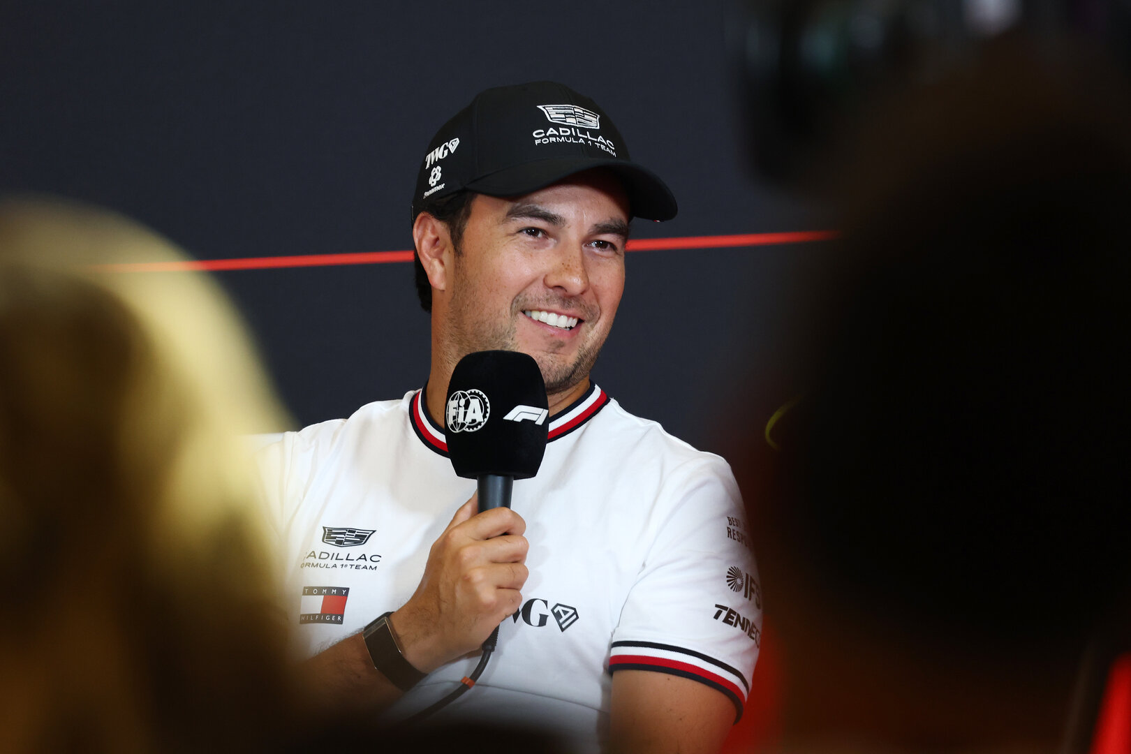 GP AUSTRIA, Sergio Perez (MEX) Cadillac Formula 1 Team in the FIA Press Conference.
25.06.2026. Formula 1 World Championship, Rd 8, Austrian Grand Prix, Spielberg, Austria, Preparation Day.
- www.xpbimages.com, EMail: requests@xpbimages.com © Copyright: Bearne / XPB Images