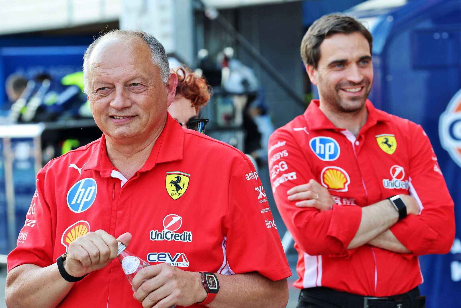 GP AUSTRIA, Frederic Vasseur (FRA) Ferrari Team Principal with Jerome d'Ambrosio (BEL) Ferrari Deputy Team Principal.
25.06.2026. Formula 1 World Championship, Rd 8, Austrian Grand Prix, Spielberg, Austria, Preparation Day.
- www.xpbimages.com, EMail: requests@xpbimages.com © Copyright: Batchelor / XPB Images