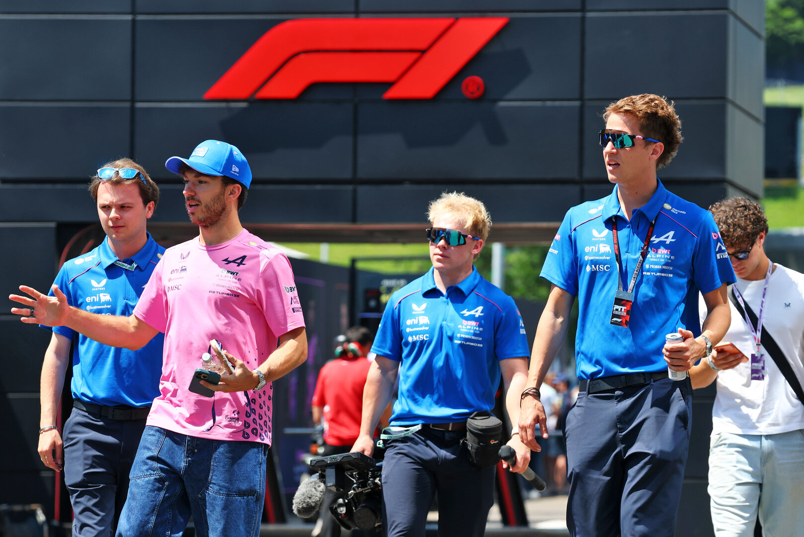 GP AUSTRIA, (L to R): Pierre Gasly (FRA) Alpine F1 Team with James Lloyd (GBR) Alpine F1 Team Senior Communications Manager.
26.06.2026. Formula 1 World Championship, Rd 8, Austrian Grand Prix, Spielberg, Austria, Practice Day.
- www.xpbimages.com, EMail: requests@xpbimages.com © Copyright: Bearne / XPB Images