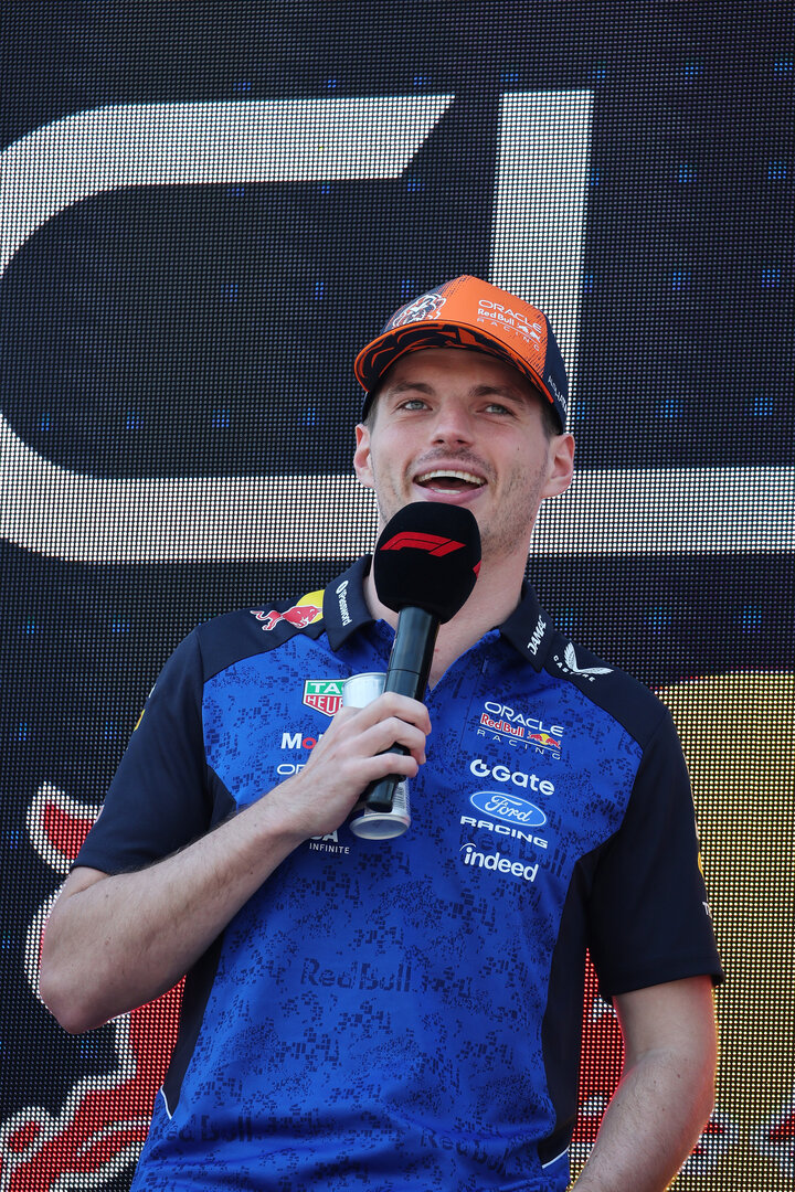GP AUSTRIA, Max Verstappen (NLD) Red Bull Racing on the FanZone Stage.
26.06.2026. Formula 1 World Championship, Rd 8, Austrian Grand Prix, Spielberg, Austria, Practice Day.
- www.xpbimages.com, EMail: requests@xpbimages.com © Copyright: Moy / XPB Images