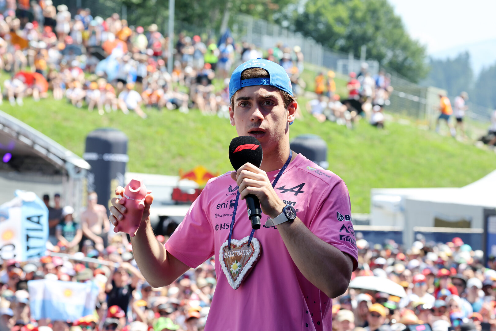 GP AUSTRIA, Franco Colapinto (ARG) Alpine F1 Team on the FanZone Stage.
26.06.2026. Formula 1 World Championship, Rd 8, Austrian Grand Prix, Spielberg, Austria, Practice Day.
- www.xpbimages.com, EMail: requests@xpbimages.com © Copyright: Moy / XPB Images