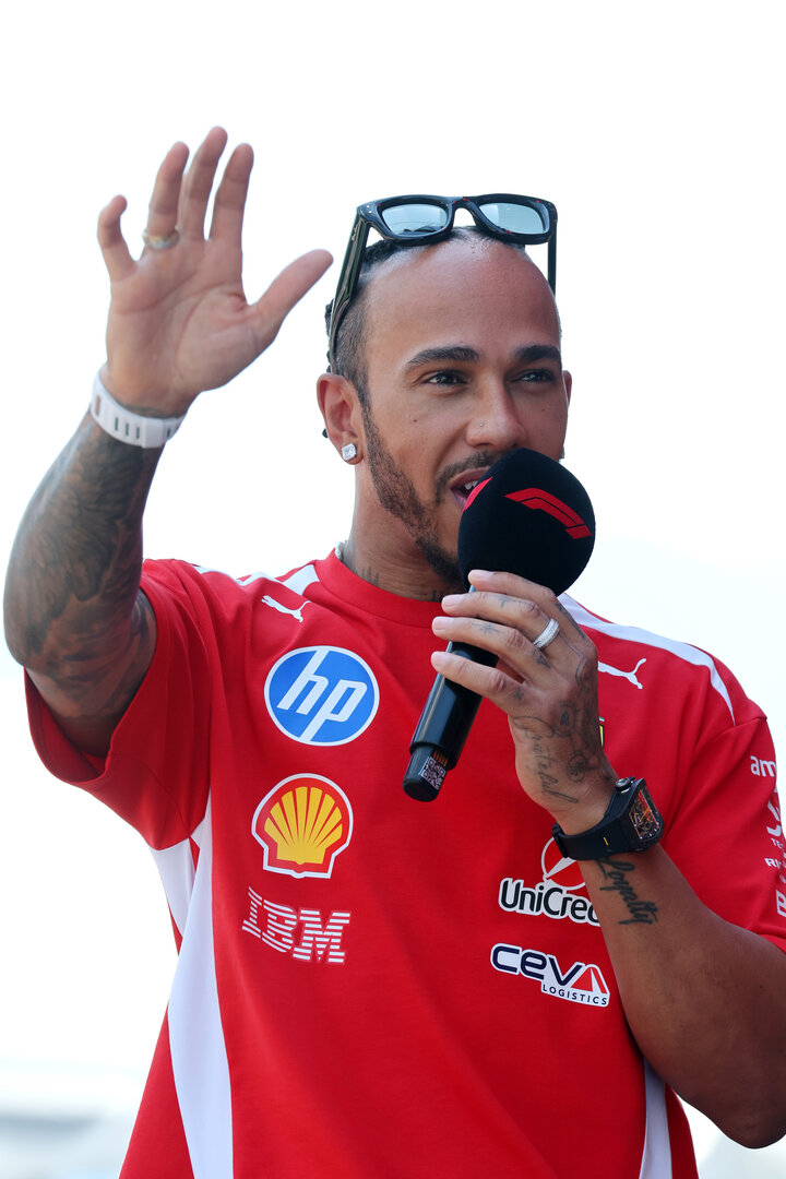 GP AUSTRIA, Lewis Hamilton (GBR) Ferrari on the FanZone Stage.
26.06.2026. Formula 1 World Championship, Rd 8, Austrian Grand Prix, Spielberg, Austria, Practice Day.
- www.xpbimages.com, EMail: requests@xpbimages.com © Copyright: Moy / XPB Images