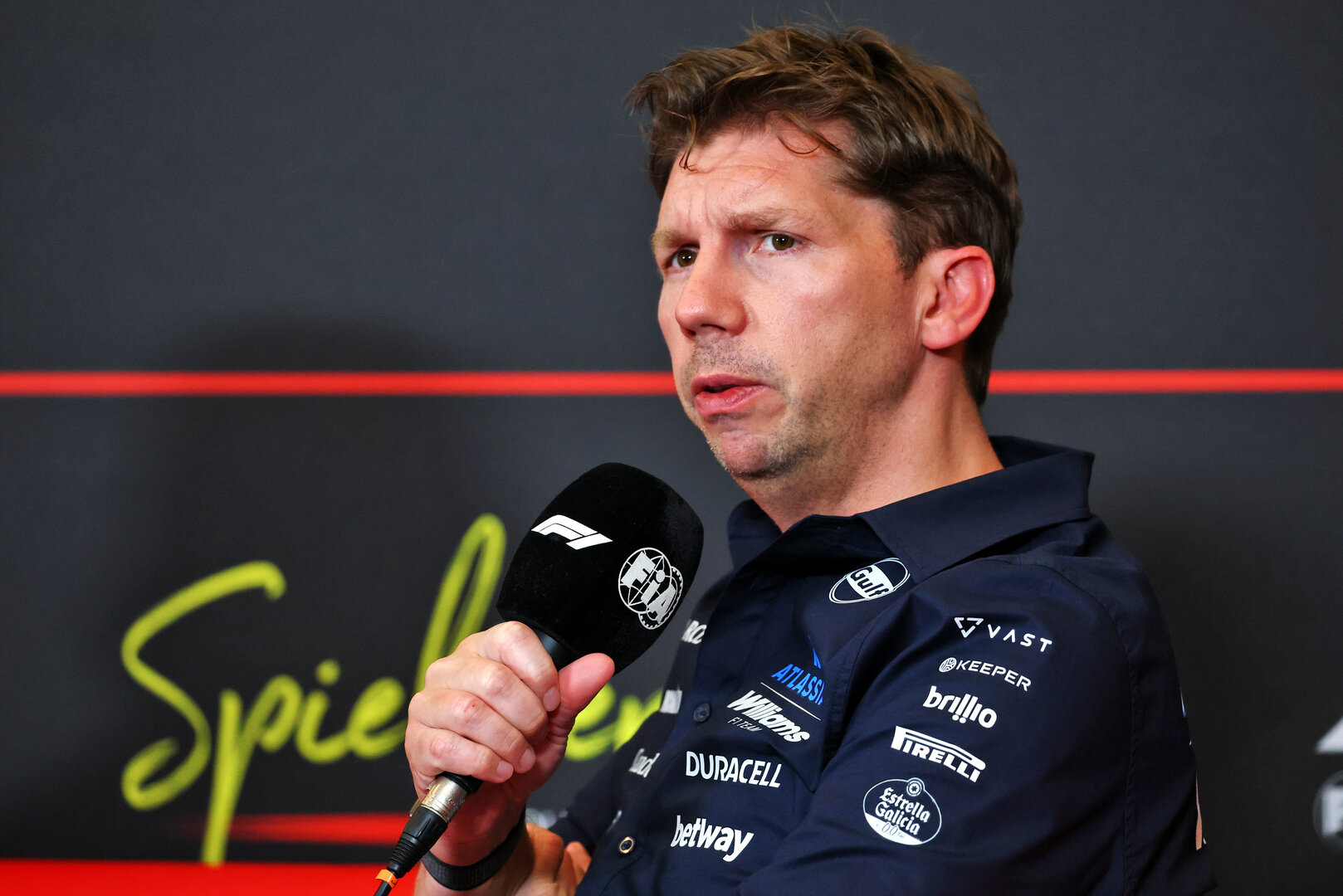 GP AUSTRIA, James Vowles (GBR) Williams F1 Team, Team Principal in the FIA Press Conference.
26.06.2026. Formula 1 World Championship, Rd 8, Austrian Grand Prix, Spielberg, Austria, Practice Day.
- www.xpbimages.com, EMail: requests@xpbimages.com © Copyright: Bearne / XPB Images