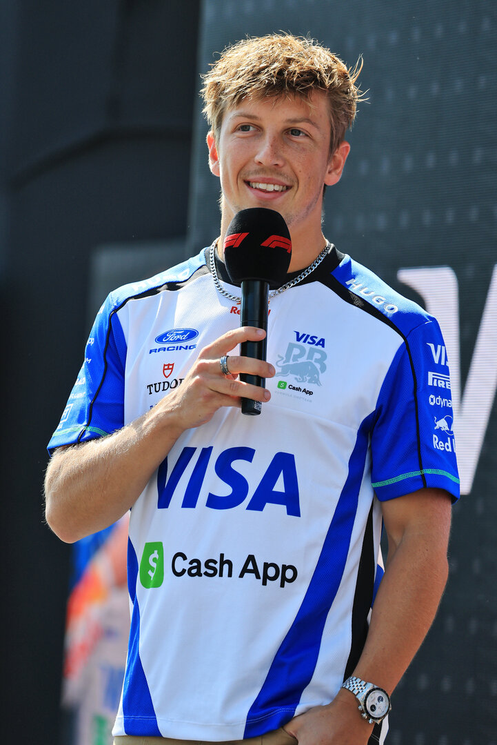 GP AUSTRIA, Liam Lawson (NZL) Racing Bulls Formula One Team on the FanZone Stage.
27.06.2026. Formula 1 World Championship, Rd 8, Austrian Grand Prix, Spielberg, Austria, Qualifiche Day.
- www.xpbimages.com, EMail: requests@xpbimages.com © Copyright: Moy / XPB Images