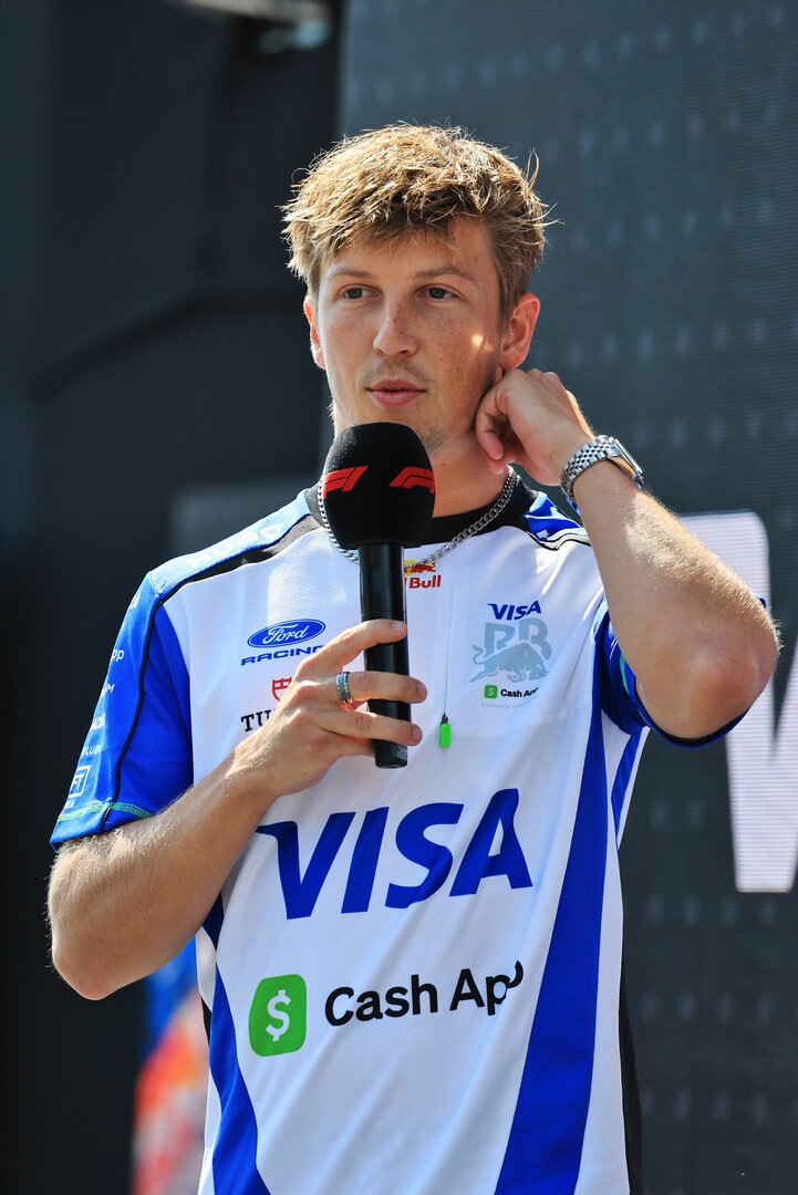 GP AUSTRIA, Liam Lawson (NZL) Racing Bulls Formula One Team on the FanZone Stage.
27.06.2026. Formula 1 World Championship, Rd 8, Austrian Grand Prix, Spielberg, Austria, Qualifiche Day.
- www.xpbimages.com, EMail: requests@xpbimages.com © Copyright: Moy / XPB Images