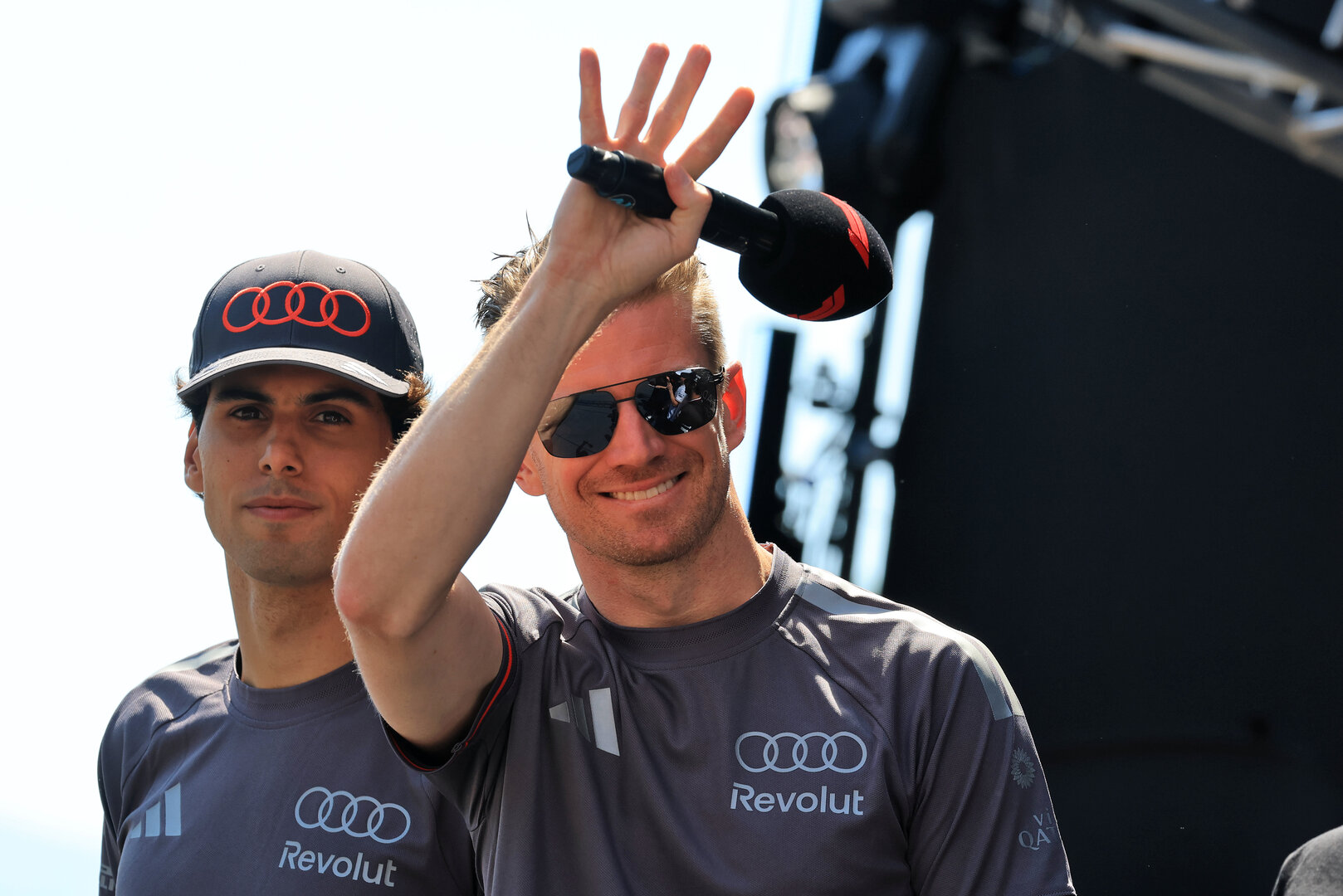 GP AUSTRIA, Nico Hulkenberg (GER) Audi F1 Team on the FanZone Stage.
27.06.2026. Formula 1 World Championship, Rd 8, Austrian Grand Prix, Spielberg, Austria, Qualifiche Day.
- www.xpbimages.com, EMail: requests@xpbimages.com © Copyright: Moy / XPB Images