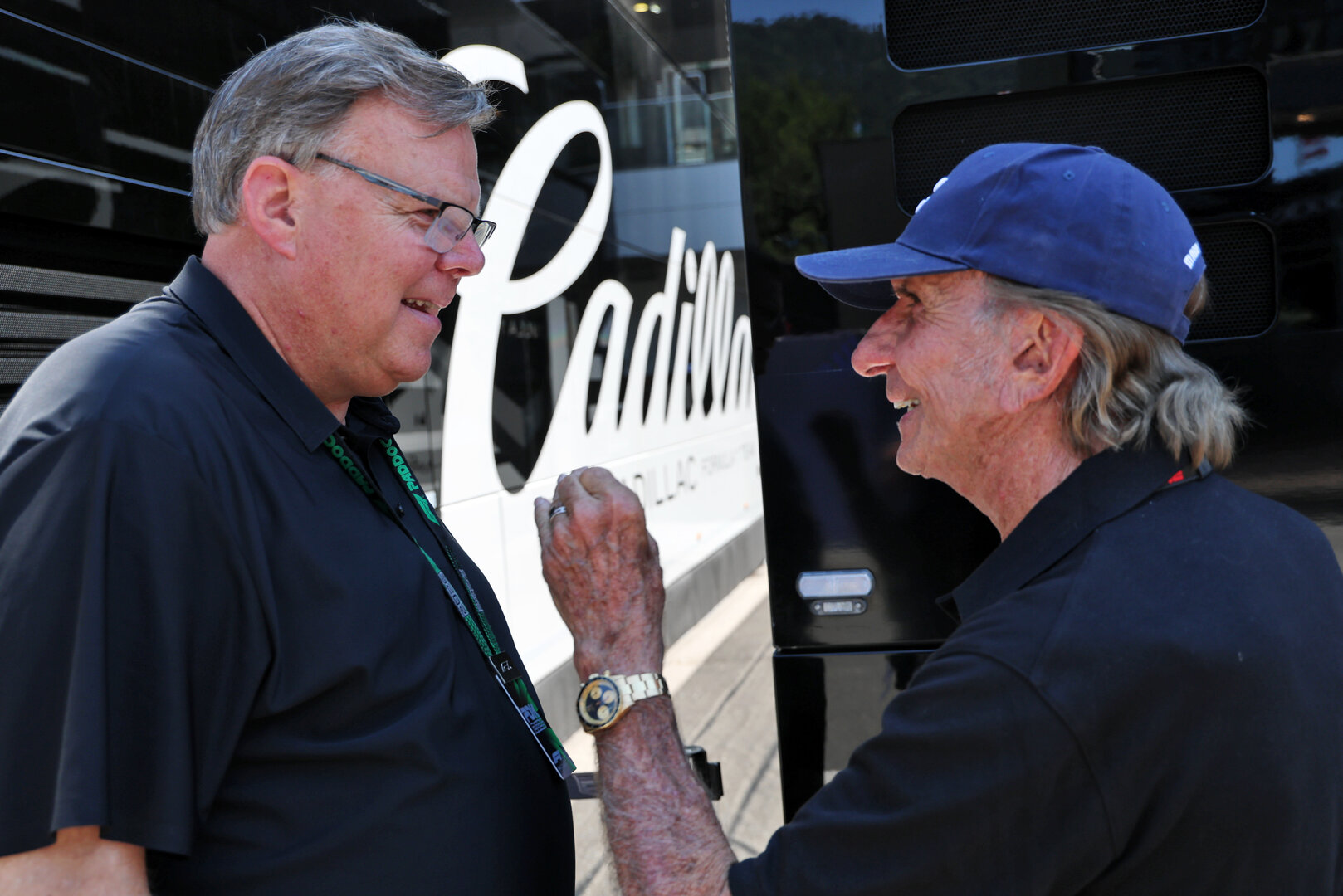 GP AUSTRIA, (L to R): Jim Campbell (USA) General Motors Performance e Motorsports Commercial Operations Vice President with Emerson Fittipaldi (BRA).
27.06.2026. Formula 1 World Championship, Rd 8, Austrian Grand Prix, Spielberg, Austria, Qualifiche Day.
- www.xpbimages.com, EMail: requests@xpbimages.com © Copyright: Batchelor / XPB Images