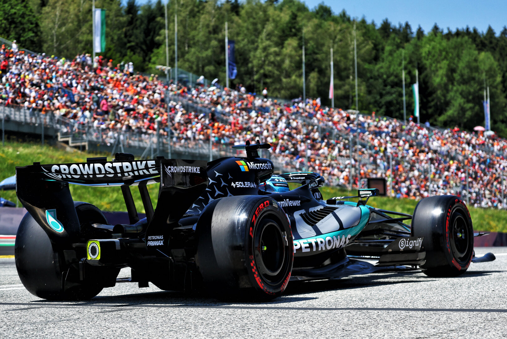 GP AUSTRIA, George Russell (GBR) Mercedes AMG Formula One Team W17.
27.06.2026. Formula 1 World Championship, Rd 8, Austrian Grand Prix, Spielberg, Austria, Qualifiche Day.
- www.xpbimages.com, EMail: requests@xpbimages.com © Copyright: Bearne / XPB Images