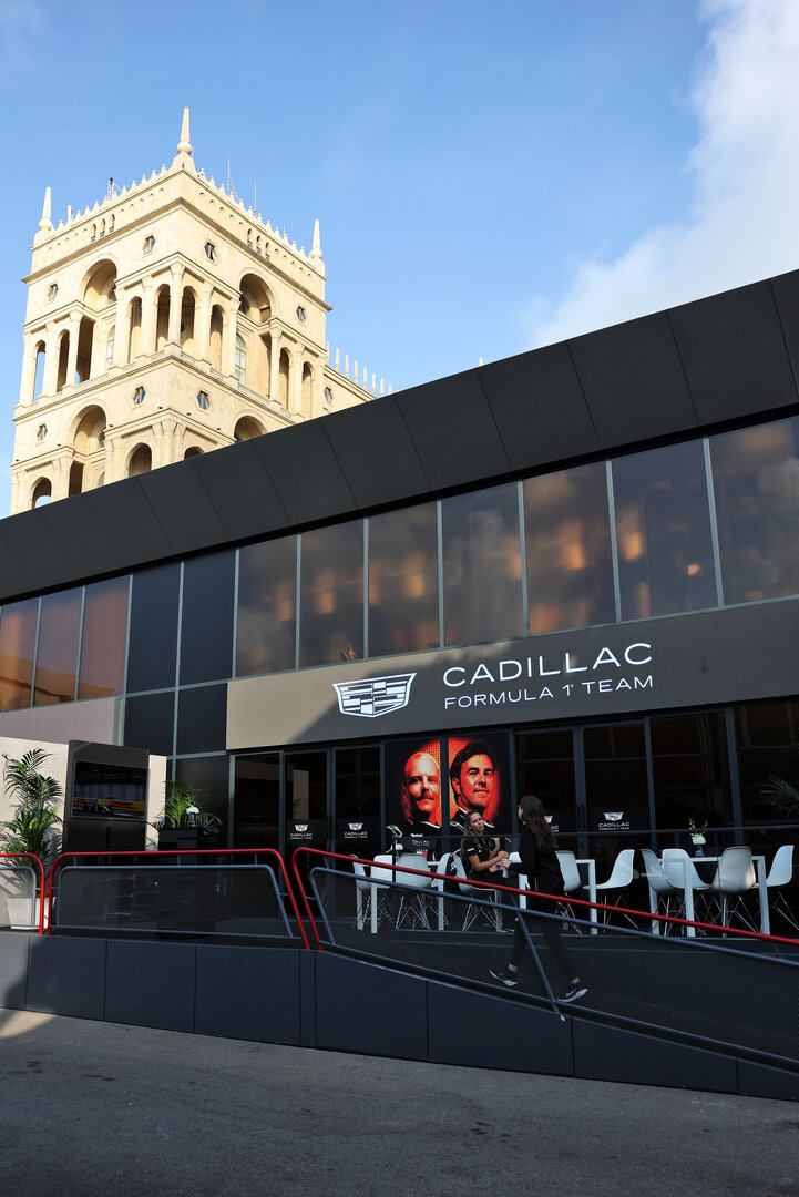 GP AZERBAIJAN, Cadillac Formula 1 Team paddock building.
23.09.2026. Formula One World Championship, Rd 15, Azerbaijan Grand Prix, Baku, Azerbaijan, Preparations Day.
- www.xpbimages.com, EMail: requests@xpbimages.com © Copyright: Bearne / XPB Images