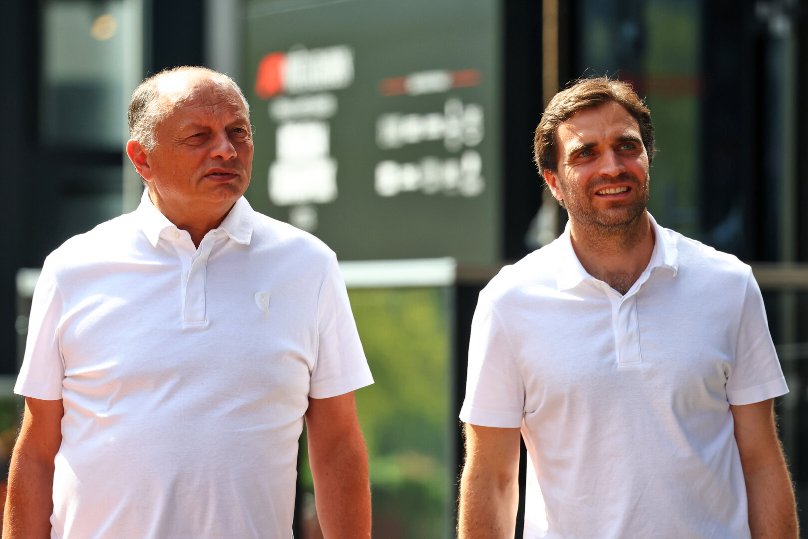 GP BELGIO, (L to R): Frederic Vasseur (FRA) Ferrari Team Principal with Jerome d'Ambrosio (BEL) Ferrari Deputy Team Principal.
16.07.2026. Formula 1 World Championship, Rd 10, Belgian Grand Prix, Spa Francorchamps, Belgium, Preparation Day.
- www.xpbimages.com, EMail: requests@xpbimages.com © Copyright: Bearne / XPB Images
