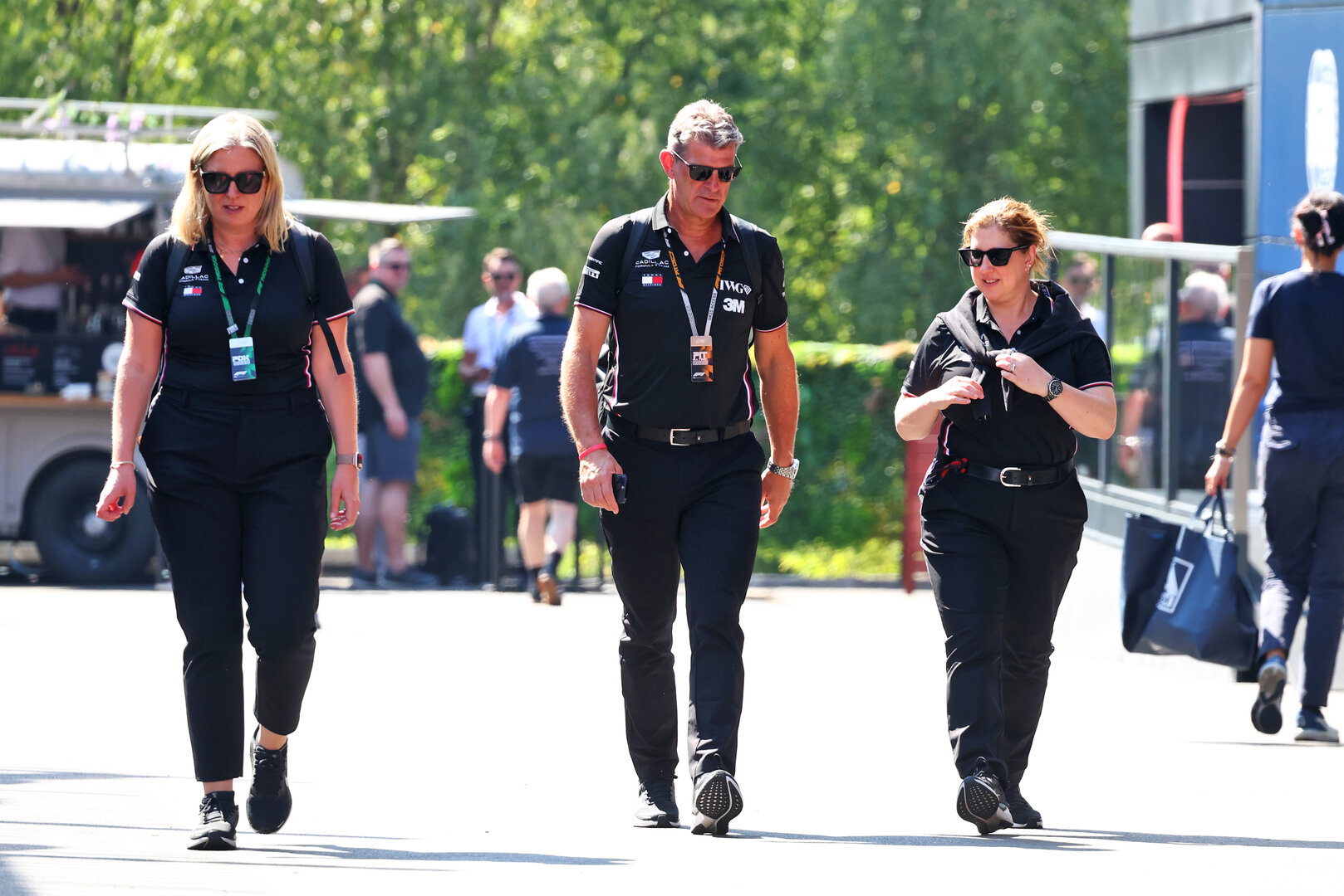 GP BELGIO, (L to R): Laura Marchant (GBR) Cadillac Formula 1 Team Executive Assistant with Graeme Lowdon (GBR) Cadillac Formula 1 Team, Team Principal e Lucy Genon (GBR) Cadillac Formula 1 Team Head of Communications.
16.07.2026. Formula 1 World Championship, Rd 10, Belgian Grand Prix, Spa Francorchamps, Belgium, Preparation Day.
- www.xpbimages.com, EMail: requests@xpbimages.com © Copyright: Bearne / XPB Images