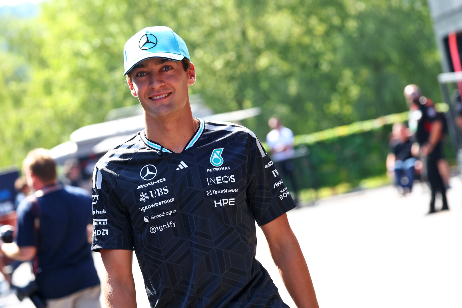 GP BELGIO, George Russell (GBR) Mercedes AMG Formula One Team.
16.07.2026. Formula 1 World Championship, Rd 10, Belgian Grand Prix, Spa Francorchamps, Belgium, Preparation Day.
- www.xpbimages.com, EMail: requests@xpbimages.com © Copyright: Bearne / XPB Images