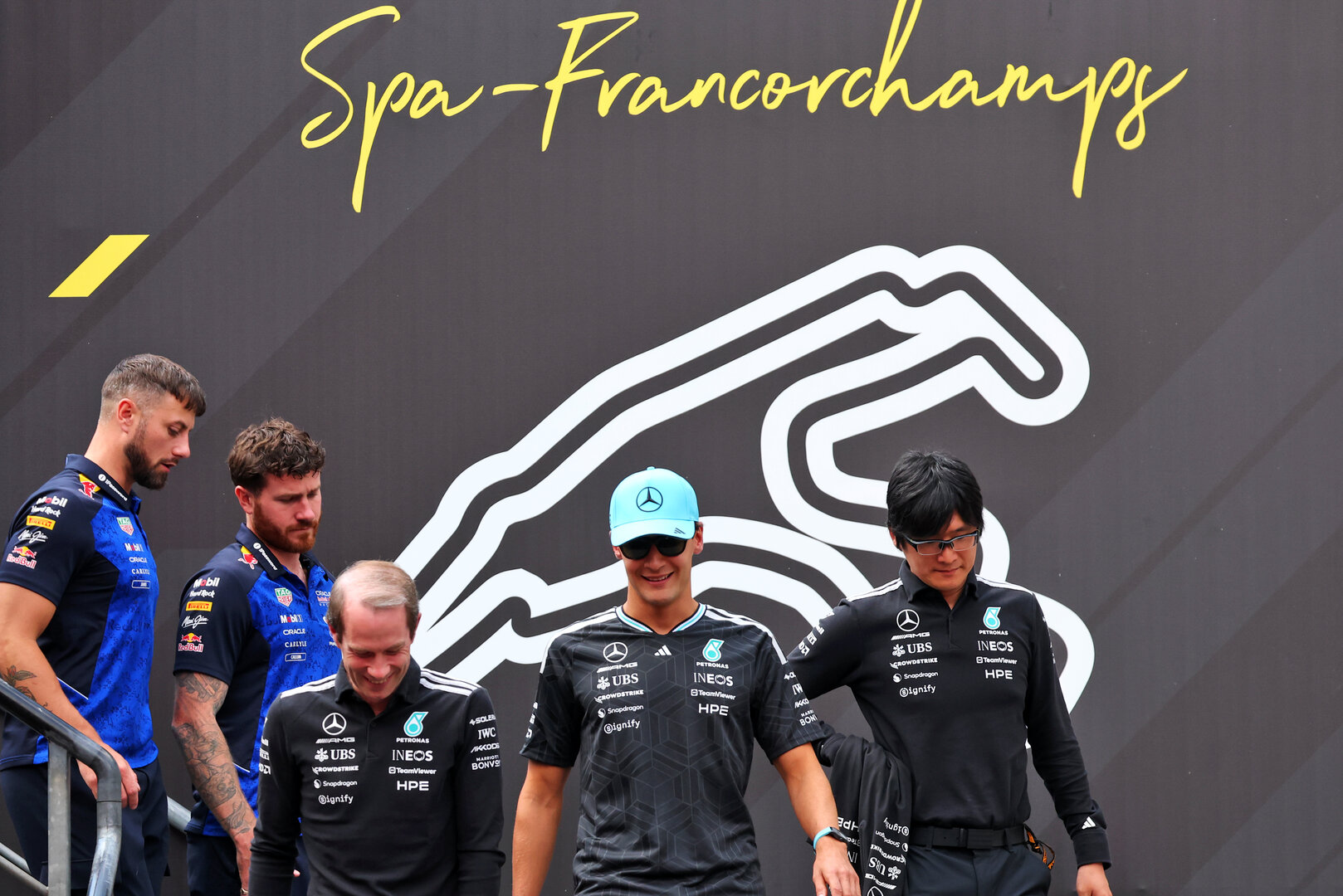 GP BELGIO, George Russell (GBR) Mercedes AMG Formula One Team.
16.07.2026. Formula 1 World Championship, Rd 10, Belgian Grand Prix, Spa Francorchamps, Belgium, Preparation Day.
- www.xpbimages.com, EMail: requests@xpbimages.com © Copyright: Bearne / XPB Images