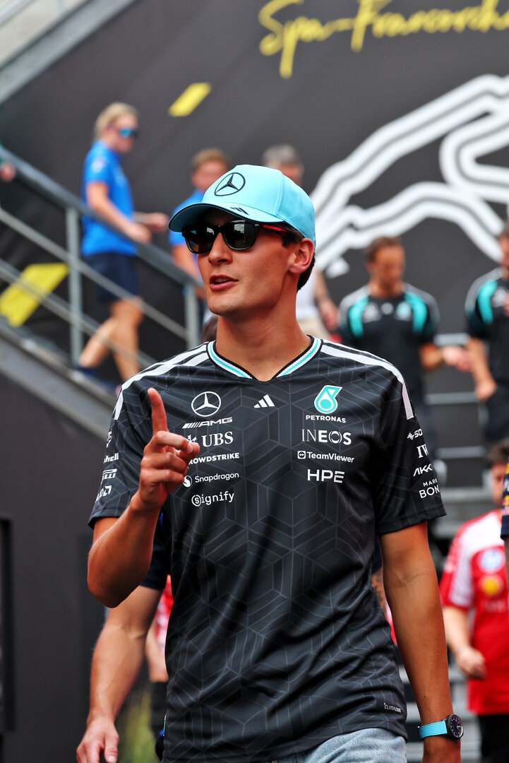 GP BELGIO, George Russell (GBR) Mercedes AMG Formula One Team.
16.07.2026. Formula 1 World Championship, Rd 10, Belgian Grand Prix, Spa Francorchamps, Belgium, Preparation Day.
- www.xpbimages.com, EMail: requests@xpbimages.com © Copyright: Bearne / XPB Images