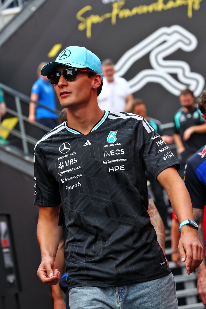 GP BELGIO, George Russell (GBR) Mercedes AMG Formula One Team.
16.07.2026. Formula 1 World Championship, Rd 10, Belgian Grand Prix, Spa Francorchamps, Belgium, Preparation Day.
- www.xpbimages.com, EMail: requests@xpbimages.com © Copyright: Bearne / XPB Images