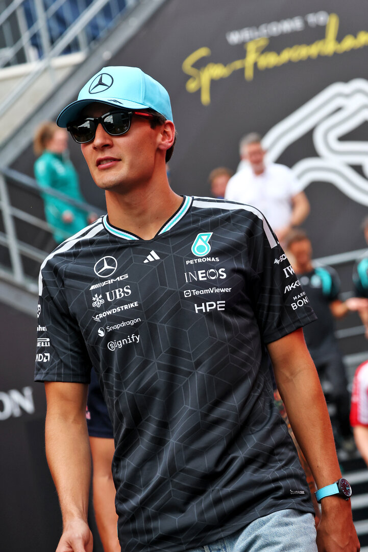 GP BELGIO, George Russell (GBR) Mercedes AMG Formula One Team.
16.07.2026. Formula 1 World Championship, Rd 10, Belgian Grand Prix, Spa Francorchamps, Belgium, Preparation Day.
- www.xpbimages.com, EMail: requests@xpbimages.com © Copyright: Bearne / XPB Images