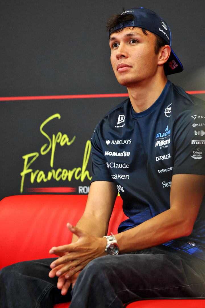 GP BELGIO, Alexander Albon (THA) Williams F1 Team in the FIA Press Conference.
16.07.2026. Formula 1 World Championship, Rd 10, Belgian Grand Prix, Spa Francorchamps, Belgium, Preparation Day.
- www.xpbimages.com, EMail: requests@xpbimages.com © Copyright: Bearne / XPB Images