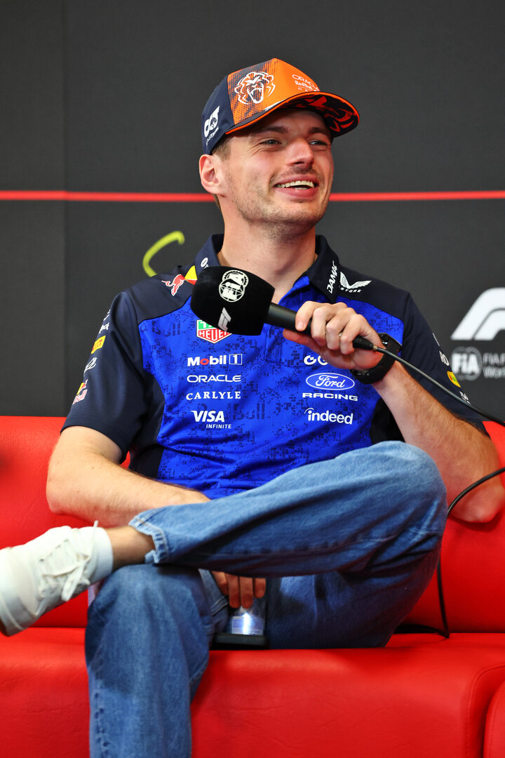 GP BELGIO, Max Verstappen (NLD) Red Bull Racing in the FIA Press Conference.
16.07.2026. Formula 1 World Championship, Rd 10, Belgian Grand Prix, Spa Francorchamps, Belgium, Preparation Day.
- www.xpbimages.com, EMail: requests@xpbimages.com © Copyright: Bearne / XPB Images