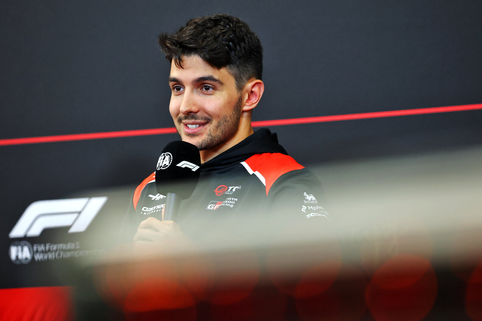 GP BELGIO, Esteban Ocon (FRA) Haas F1 Team in the FIA Press Conference.
16.07.2026. Formula 1 World Championship, Rd 10, Belgian Grand Prix, Spa Francorchamps, Belgium, Preparation Day.
- www.xpbimages.com, EMail: requests@xpbimages.com © Copyright: Bearne / XPB Images