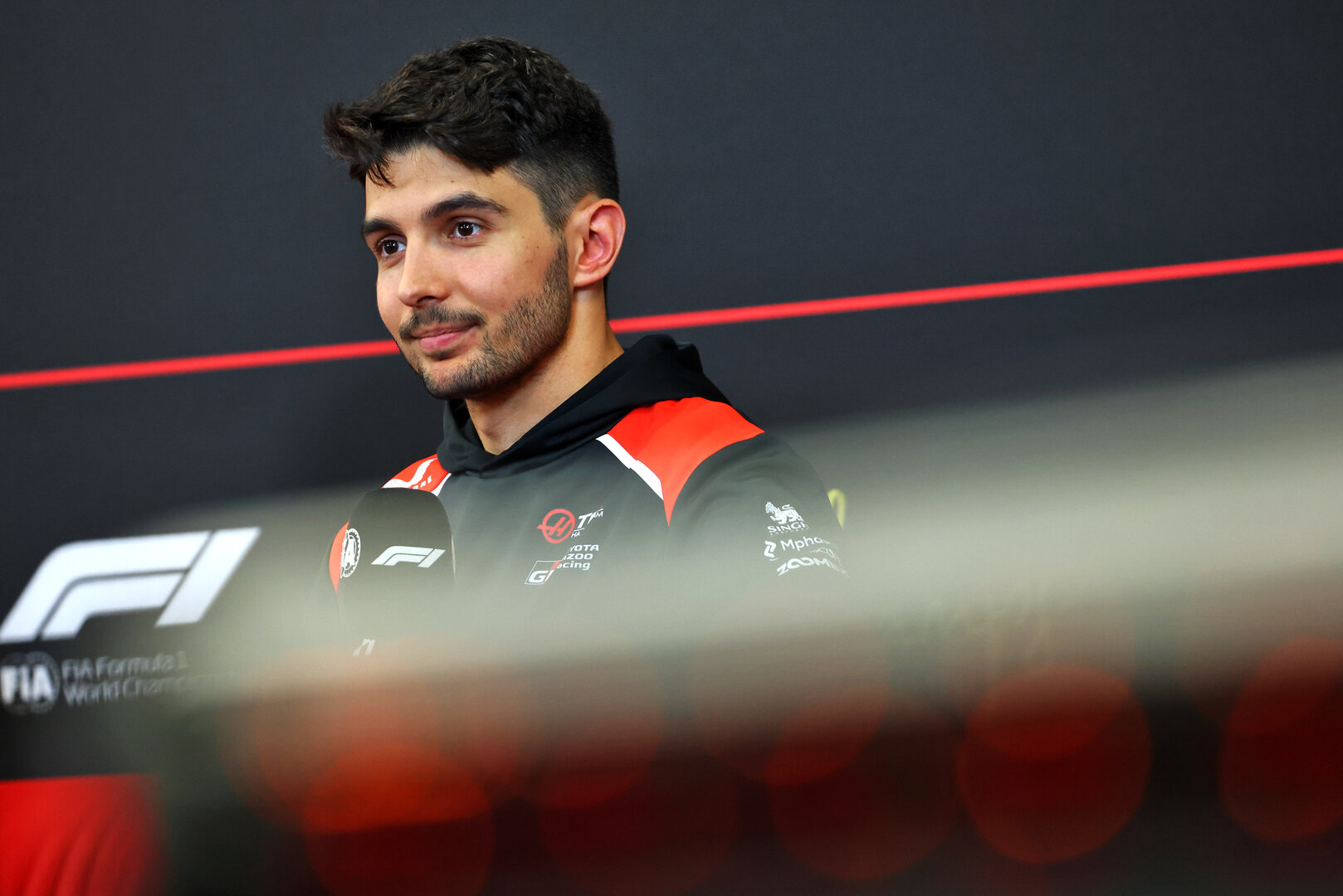 GP BELGIO, Esteban Ocon (FRA) Haas F1 Team in the FIA Press Conference.
16.07.2026. Formula 1 World Championship, Rd 10, Belgian Grand Prix, Spa Francorchamps, Belgium, Preparation Day.
- www.xpbimages.com, EMail: requests@xpbimages.com © Copyright: Bearne / XPB Images