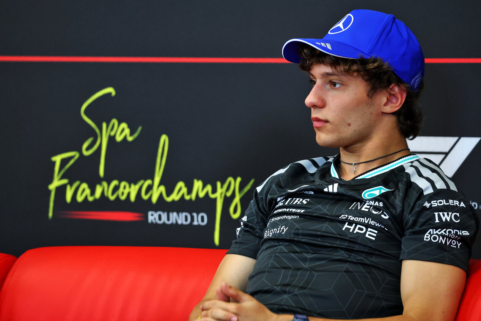 GP BELGIO, Andrea Kimi Antonelli (ITA) Mercedes AMG Formula One Team in the FIA Press Conference.
16.07.2026. Formula 1 World Championship, Rd 10, Belgian Grand Prix, Spa Francorchamps, Belgium, Preparation Day.
- www.xpbimages.com, EMail: requests@xpbimages.com © Copyright: Bearne / XPB Images