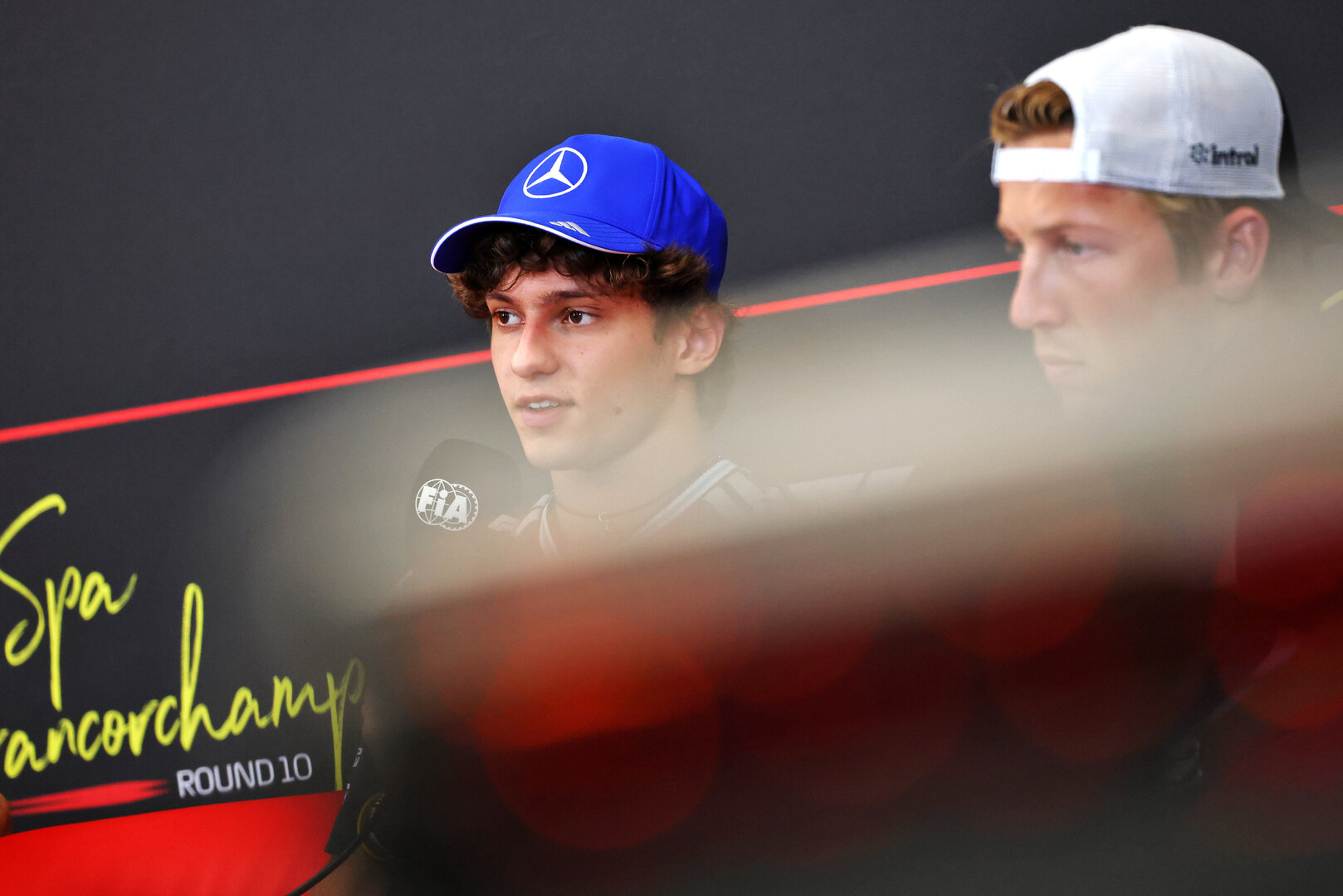 GP BELGIO, Andrea Kimi Antonelli (ITA) Mercedes AMG Formula One Team in the FIA Press Conference.
16.07.2026. Formula 1 World Championship, Rd 10, Belgian Grand Prix, Spa Francorchamps, Belgium, Preparation Day.
- www.xpbimages.com, EMail: requests@xpbimages.com © Copyright: Bearne / XPB Images