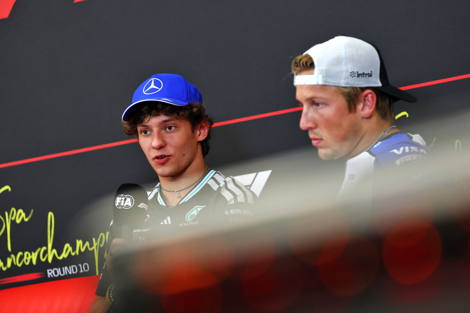 GP BELGIO, Andrea Kimi Antonelli (ITA) Mercedes AMG Formula One Team in the FIA Press Conference.
16.07.2026. Formula 1 World Championship, Rd 10, Belgian Grand Prix, Spa Francorchamps, Belgium, Preparation Day.
- www.xpbimages.com, EMail: requests@xpbimages.com © Copyright: Bearne / XPB Images