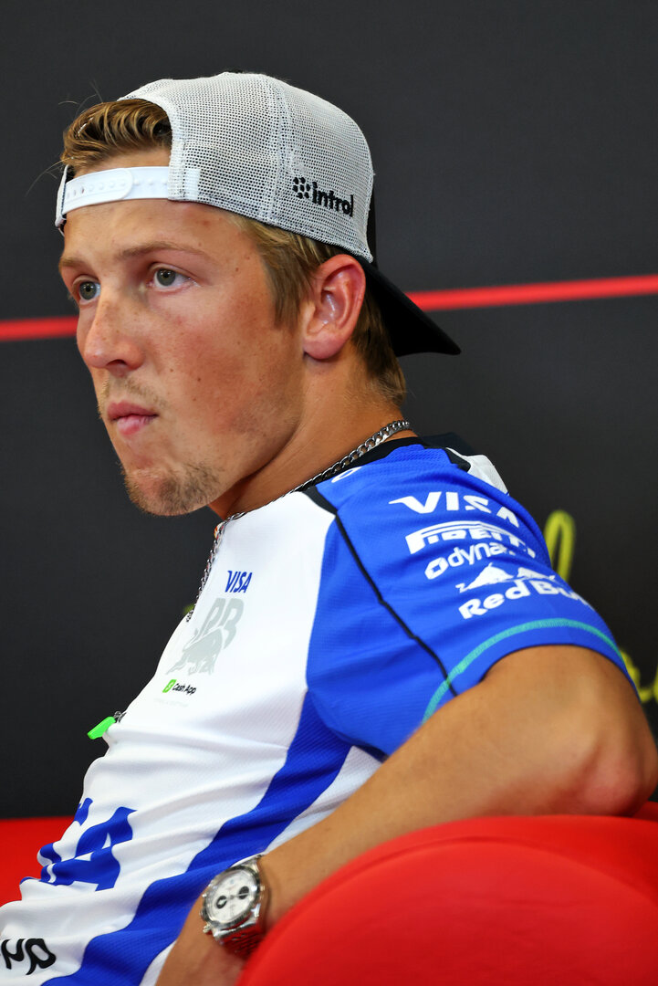 GP BELGIO, Liam Lawson (NZL) Racing Bulls Formula One Team in the FIA Press Conference.
16.07.2026. Formula 1 World Championship, Rd 10, Belgian Grand Prix, Spa Francorchamps, Belgium, Preparation Day.
- www.xpbimages.com, EMail: requests@xpbimages.com © Copyright: Bearne / XPB Images