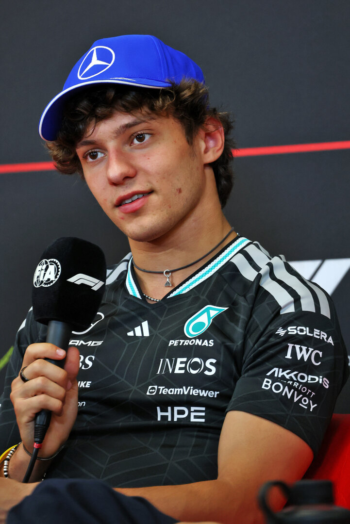 GP BELGIO, Andrea Kimi Antonelli (ITA) Mercedes AMG Formula One Team in the FIA Press Conference.
16.07.2026. Formula 1 World Championship, Rd 10, Belgian Grand Prix, Spa Francorchamps, Belgium, Preparation Day.
- www.xpbimages.com, EMail: requests@xpbimages.com © Copyright: Bearne / XPB Images