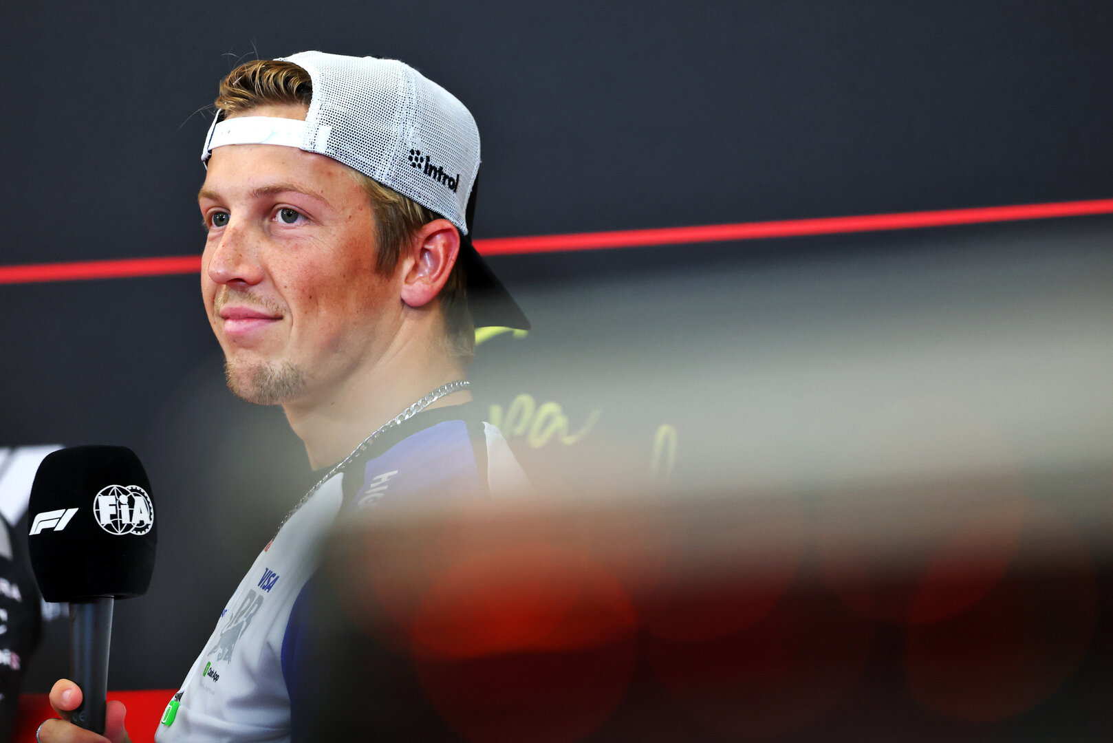 GP BELGIO, Liam Lawson (NZL) Racing Bulls Formula One Team in the FIA Press Conference.
16.07.2026. Formula 1 World Championship, Rd 10, Belgian Grand Prix, Spa Francorchamps, Belgium, Preparation Day.
- www.xpbimages.com, EMail: requests@xpbimages.com © Copyright: Bearne / XPB Images