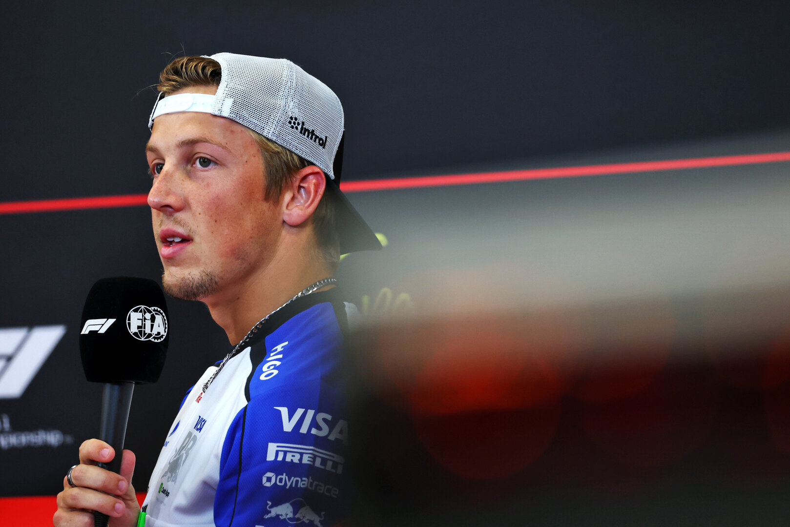 GP BELGIO, Liam Lawson (NZL) Racing Bulls Formula One Team in the FIA Press Conference.
16.07.2026. Formula 1 World Championship, Rd 10, Belgian Grand Prix, Spa Francorchamps, Belgium, Preparation Day.
- www.xpbimages.com, EMail: requests@xpbimages.com © Copyright: Bearne / XPB Images