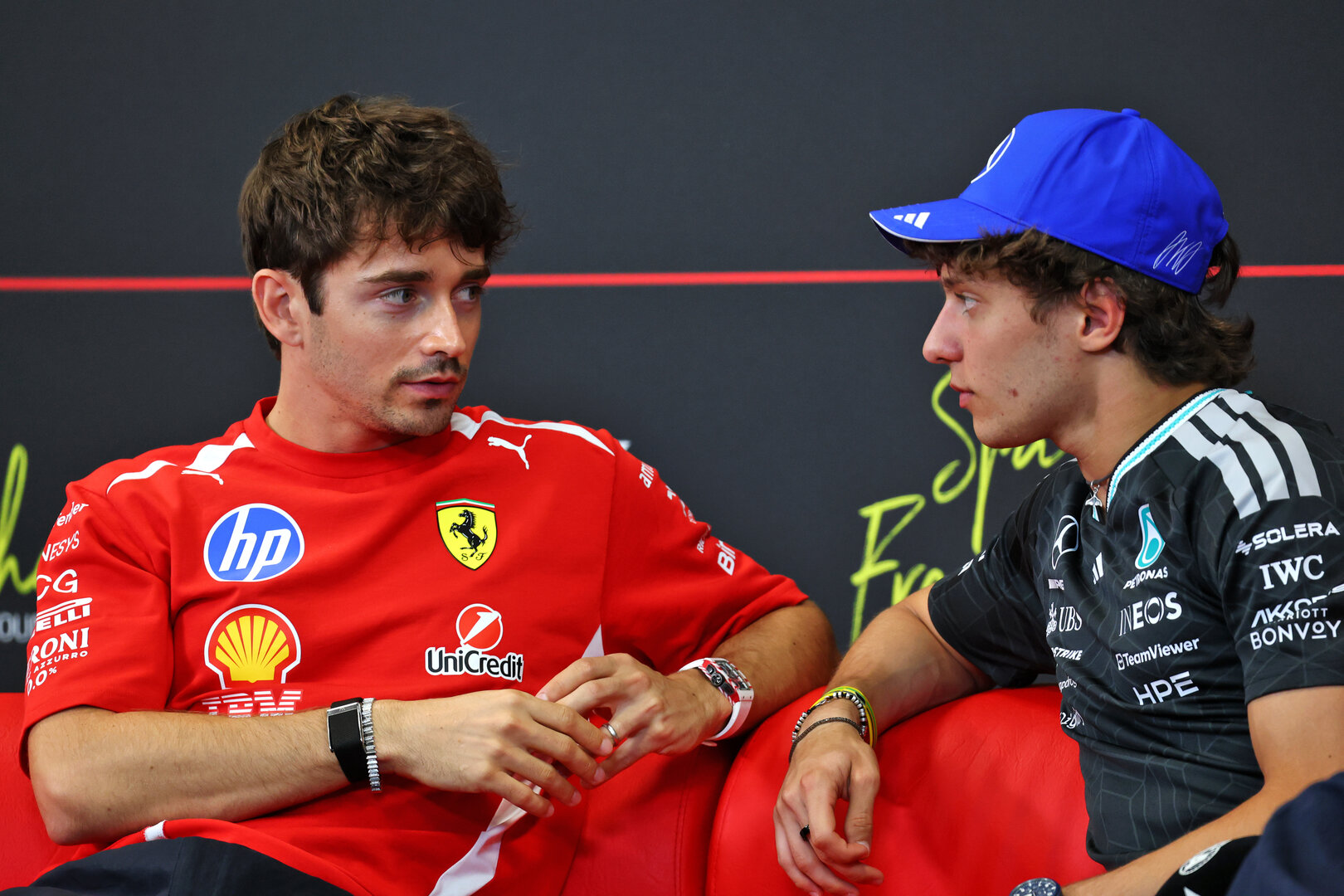 GP BELGIO, (L to R): Charles Leclerc (MON) Ferrari e Andrea Kimi Antonelli (ITA) Mercedes AMG Formula One Team in the FIA Press Conference.
16.07.2026. Formula 1 World Championship, Rd 10, Belgian Grand Prix, Spa Francorchamps, Belgium, Preparation Day.
- www.xpbimages.com, EMail: requests@xpbimages.com © Copyright: Bearne / XPB Images