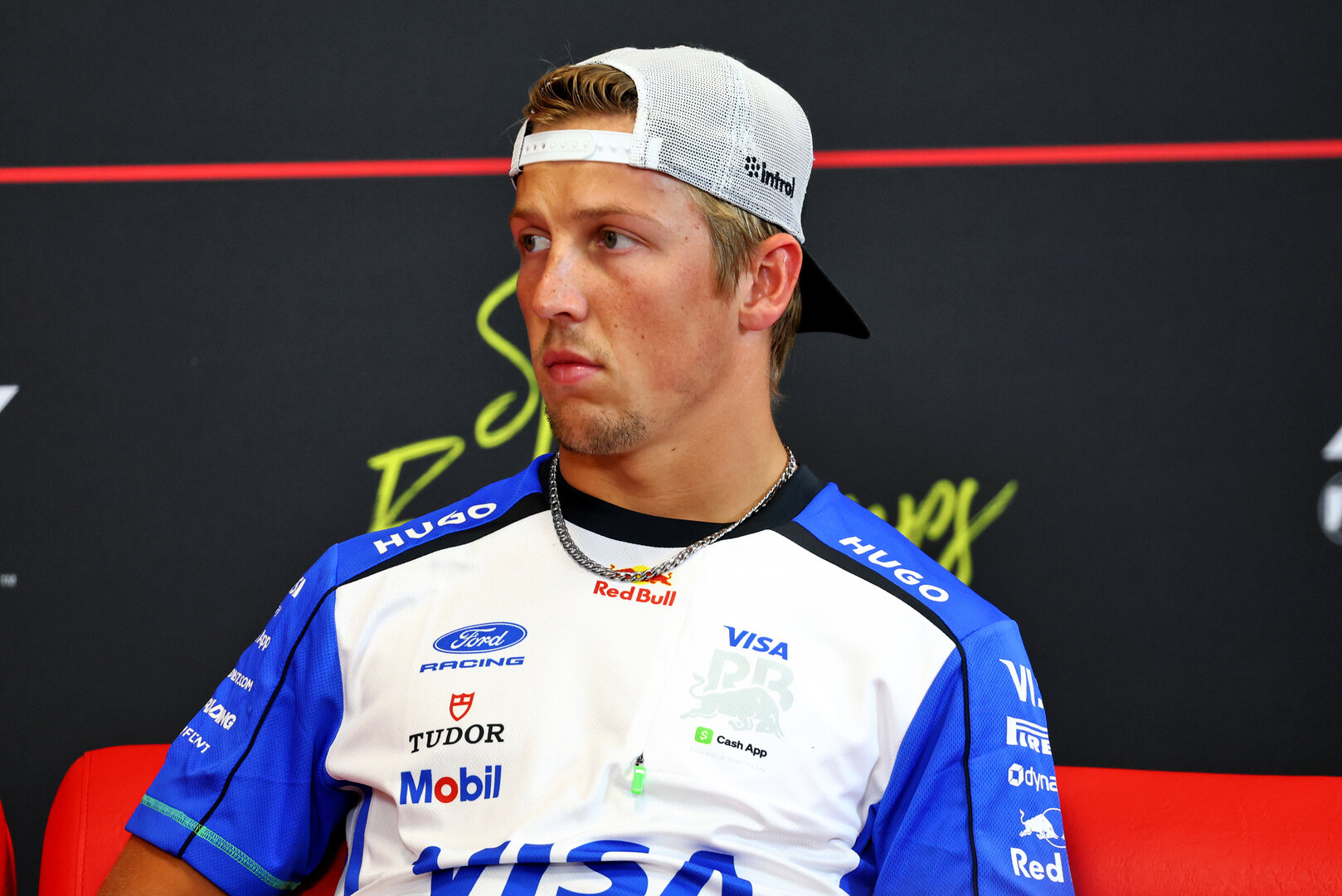 GP BELGIO, Liam Lawson (NZL) Racing Bulls Formula One Team in the FIA Press Conference.
16.07.2026. Formula 1 World Championship, Rd 10, Belgian Grand Prix, Spa Francorchamps, Belgium, Preparation Day.
- www.xpbimages.com, EMail: requests@xpbimages.com © Copyright: Bearne / XPB Images