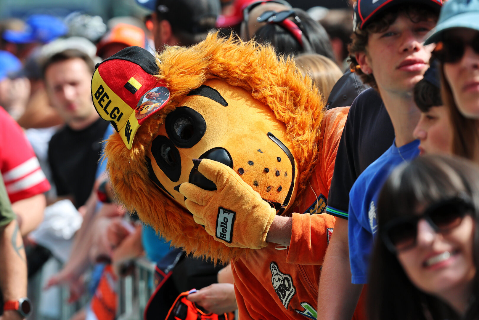 GP BELGIO, Circuit Atmosfera - a fan in a lion costume.
16.07.2026. Formula 1 World Championship, Rd 10, Belgian Grand Prix, Spa Francorchamps, Belgium, Preparation Day.
- www.xpbimages.com, EMail: requests@xpbimages.com © Copyright: Batchelor / XPB Images