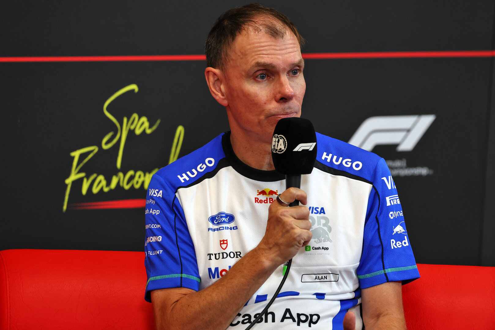 GP BELGIO, Alan Permane (GBR) Racing Bulls Formula One Team Team Principal in the FIA Press Conference.
17.07.2026. Formula 1 World Championship, Rd 10, Belgian Grand Prix, Spa Francorchamps, Belgium, Practice Day.
 - www.xpbimages.com, EMail: requests@xpbimages.com © Copyright: Patching / XPB Images