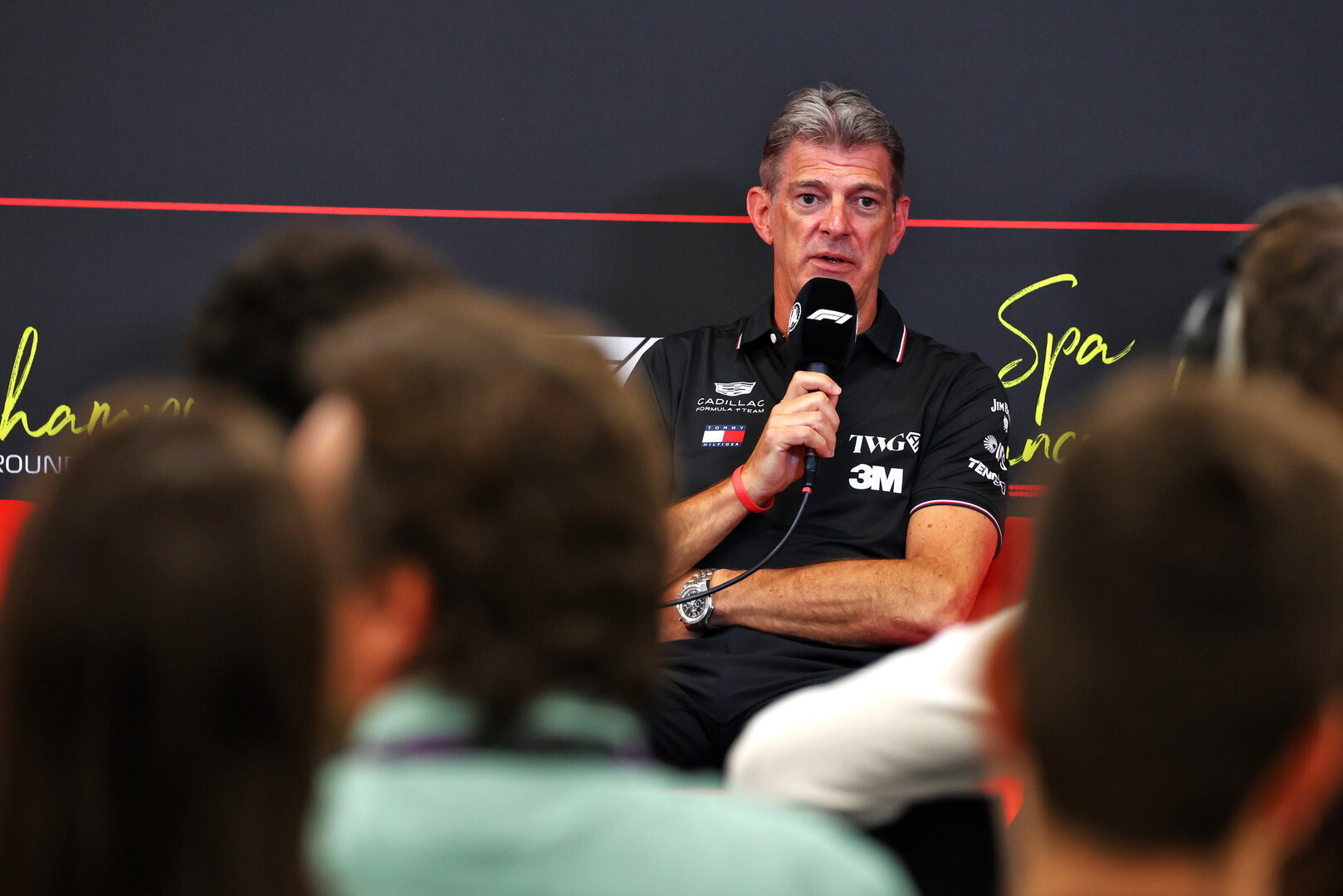 GP BELGIO, Graeme Lowdon (GBR) Cadillac Formula 1 Team, Team Principal in the FIA Press Conference.
17.07.2026. Formula 1 World Championship, Rd 10, Belgian Grand Prix, Spa Francorchamps, Belgium, Practice Day.
 - www.xpbimages.com, EMail: requests@xpbimages.com © Copyright: Patching / XPB Images