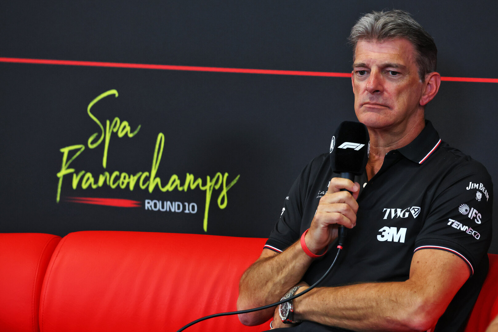 GP BELGIO, Graeme Lowdon (GBR) Cadillac Formula 1 Team, Team Principal in the FIA Press Conference.
17.07.2026. Formula 1 World Championship, Rd 10, Belgian Grand Prix, Spa Francorchamps, Belgium, Practice Day.
 - www.xpbimages.com, EMail: requests@xpbimages.com © Copyright: Patching / XPB Images