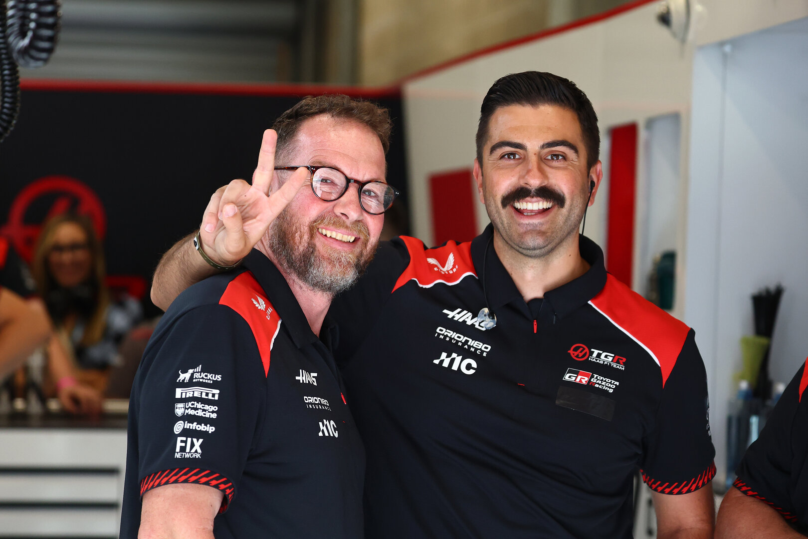 GP BELGIO, Pierluigi (Gigi) Della Bona (ITA) Haas F1 Team Performance Coach (Right).
17.07.2026. Formula 1 World Championship, Rd 10, Belgian Grand Prix, Spa Francorchamps, Belgium, Practice Day.
- www.xpbimages.com, EMail: requests@xpbimages.com © Copyright: Bearne / XPB Images