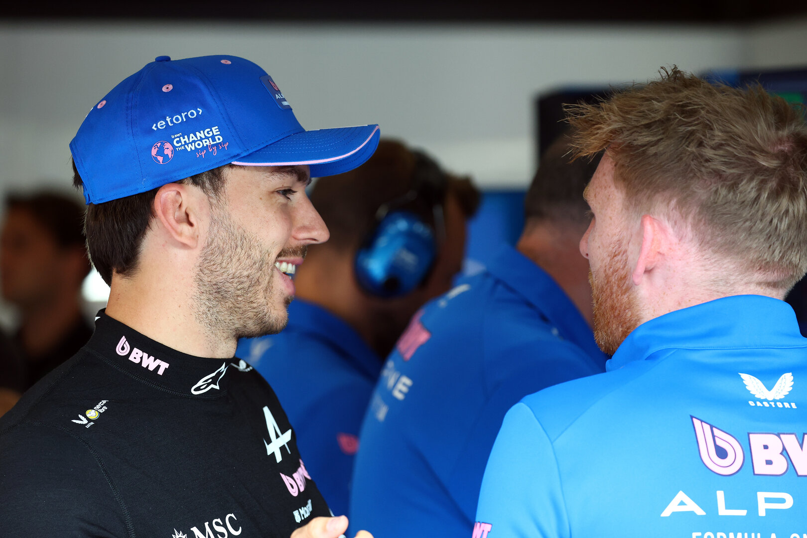 GP BELGIO, (L to R): Pierre Gasly (FRA) Alpine F1 Team with Josh Peckett (GBR) Alpine F1 Team Gara Engineer.
17.07.2026. Formula 1 World Championship, Rd 10, Belgian Grand Prix, Spa Francorchamps, Belgium, Practice Day.
- www.xpbimages.com, EMail: requests@xpbimages.com © Copyright: Bearne / XPB Images