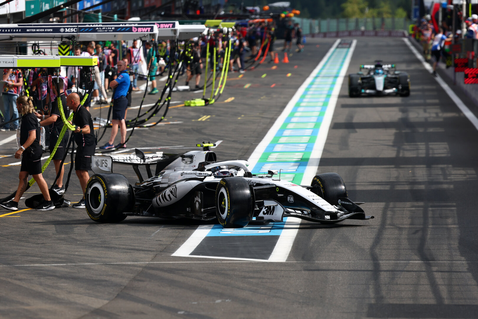 GP BELGIO, Valtteri Bottas (FIN) Cadillac Formula 1 Team MAC-26 leaves the pits.
17.07.2026. Formula 1 World Championship, Rd 10, Belgian Grand Prix, Spa Francorchamps, Belgium, Practice Day.
- www.xpbimages.com, EMail: requests@xpbimages.com © Copyright: Bearne / XPB Images
