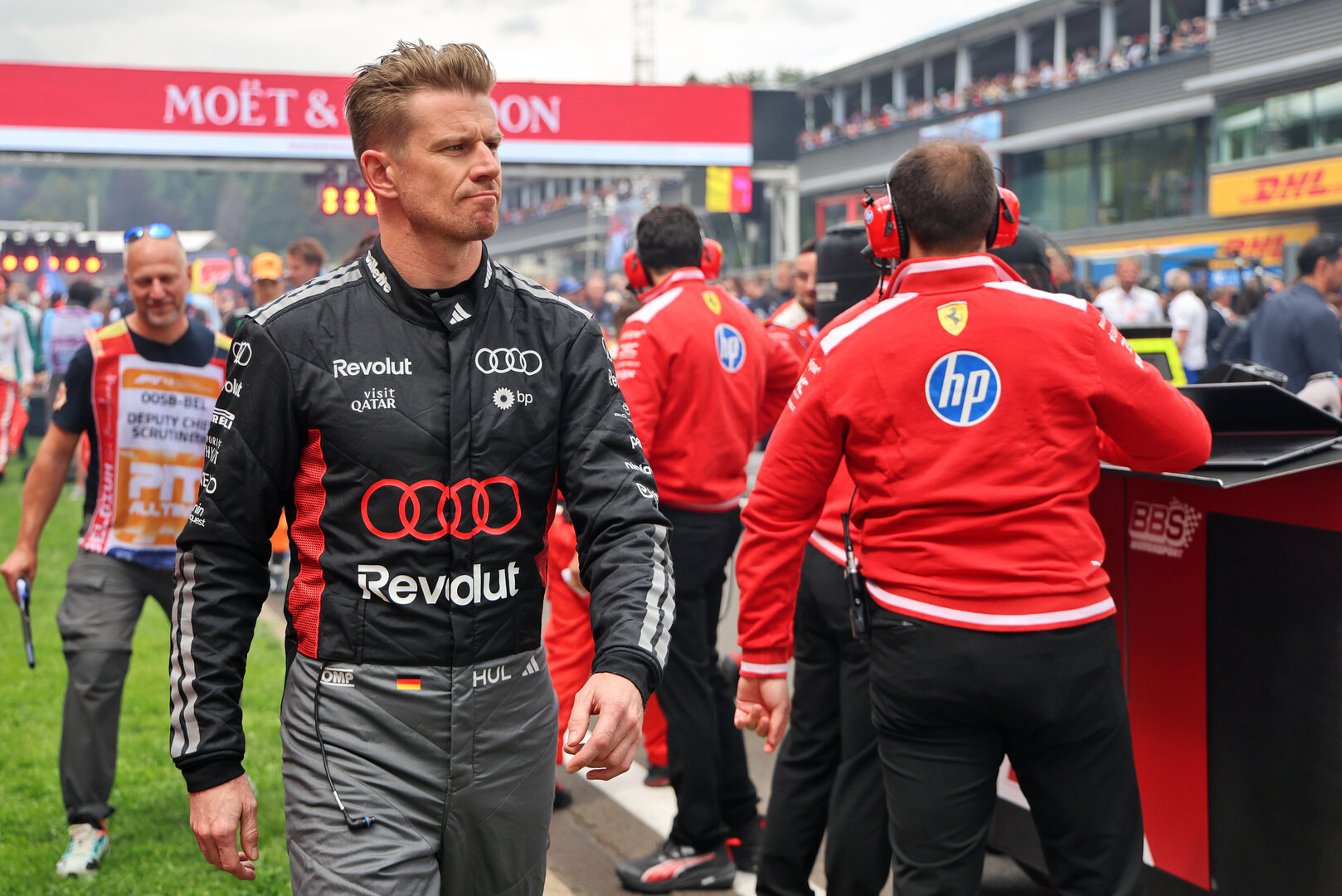 GP BELGIO, Nico Hulkenberg (GER) Audi F1 Team on the grid.
19.07.2026. Formula 1 World Championship, Rd 10, Belgian Grand Prix, Spa Francorchamps, Belgium, Gara Day.
- www.xpbimages.com, EMail: requests@xpbimages.com © Copyright: Batchelor / XPB Images