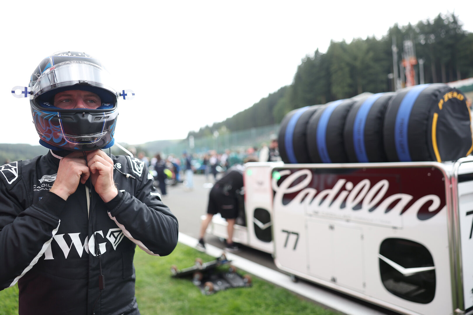 GP BELGIO, Valtteri Bottas (FIN) Cadillac Formula 1 Team on the grid.
19.07.2026. Formula 1 World Championship, Rd 10, Belgian Grand Prix, Spa Francorchamps, Belgium, Gara Day.
- www.xpbimages.com, EMail: requests@xpbimages.com © Copyright: Bearne / XPB Images