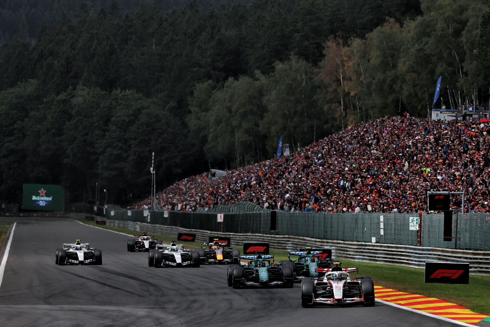 GP BELGIO, Oliver Bearman (GBR) Haas F1 Team VF-26.
19.07.2026. Formula 1 World Championship, Rd 10, Belgian Grand Prix, Spa Francorchamps, Belgium, Gara Day.
 - www.xpbimages.com, EMail: requests@xpbimages.com © Copyright: Patching / XPB Images