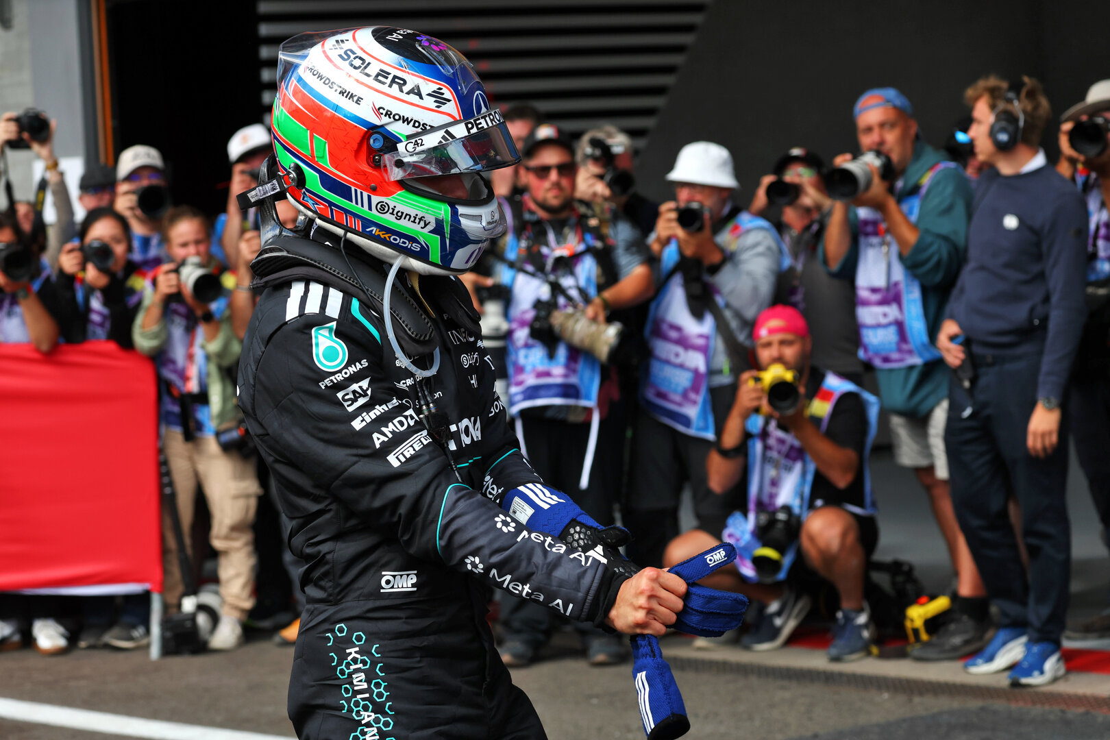 GP BELGIO, Gara winner Andrea Kimi Antonelli (ITA) Mercedes AMG Formula One Team in parc ferme.
19.07.2026. Formula 1 World Championship, Rd 10, Belgian Grand Prix, Spa Francorchamps, Belgium, Gara Day.
- www.xpbimages.com, EMail: requests@xpbimages.com © Copyright: Bearne / XPB Images