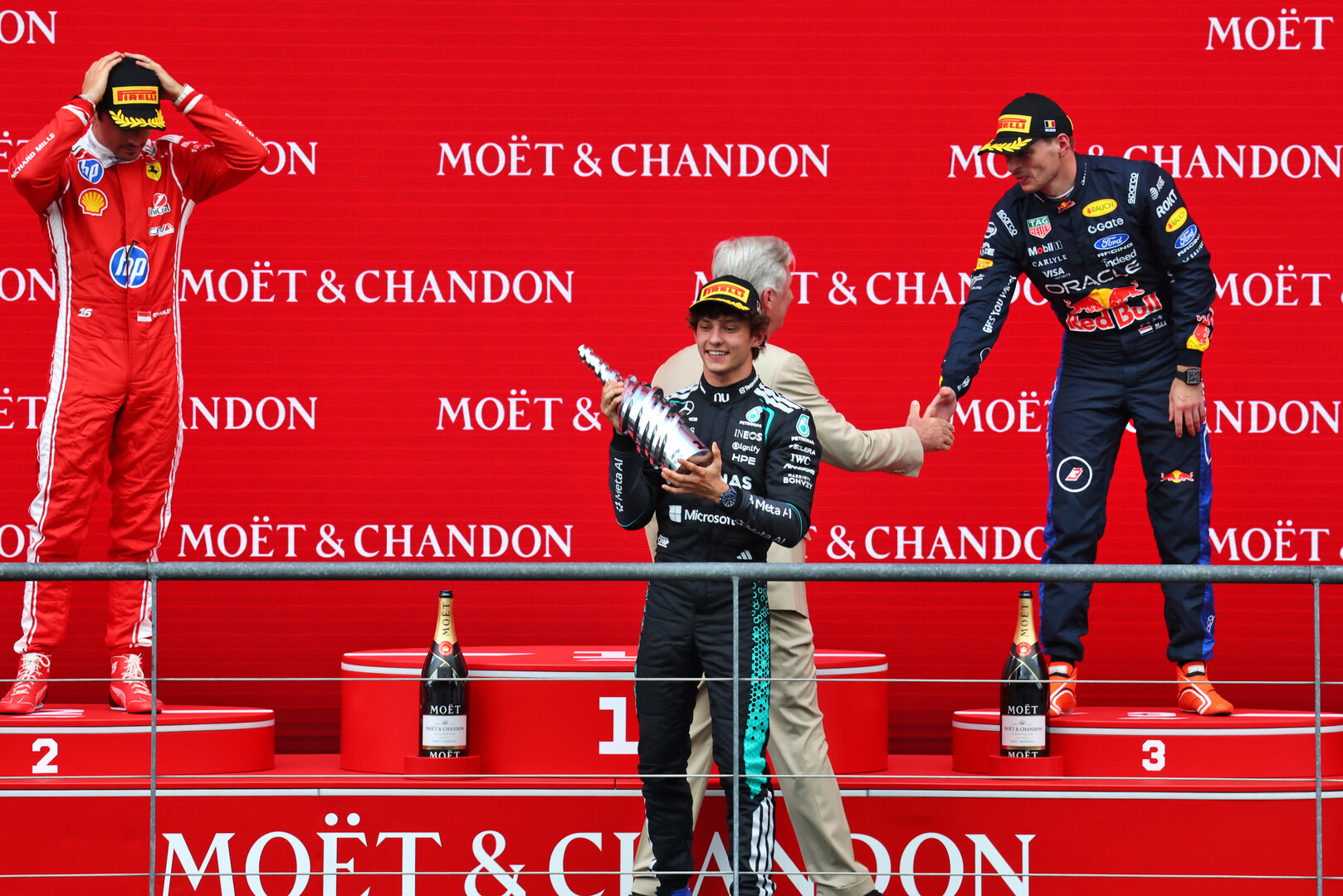 GP BELGIO, Gara winner Andrea Kimi Antonelli (ITA) Mercedes AMG Formula One Team celebrates on the podium.
19.07.2026. Formula 1 World Championship, Rd 10, Belgian Grand Prix, Spa Francorchamps, Belgium, Gara Day.
- www.xpbimages.com, EMail: requests@xpbimages.com © Copyright: Bearne / XPB Images