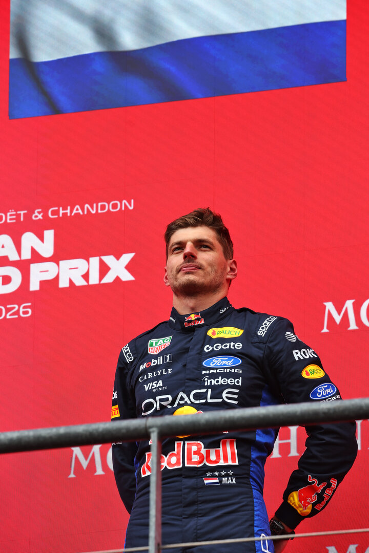 GP BELGIO, Third placed Max Verstappen (NLD) Red Bull Racing on the podium.
19.07.2026. Formula 1 World Championship, Rd 10, Belgian Grand Prix, Spa Francorchamps, Belgium, Gara Day.
 - www.xpbimages.com, EMail: requests@xpbimages.com © Copyright: Patching / XPB Images