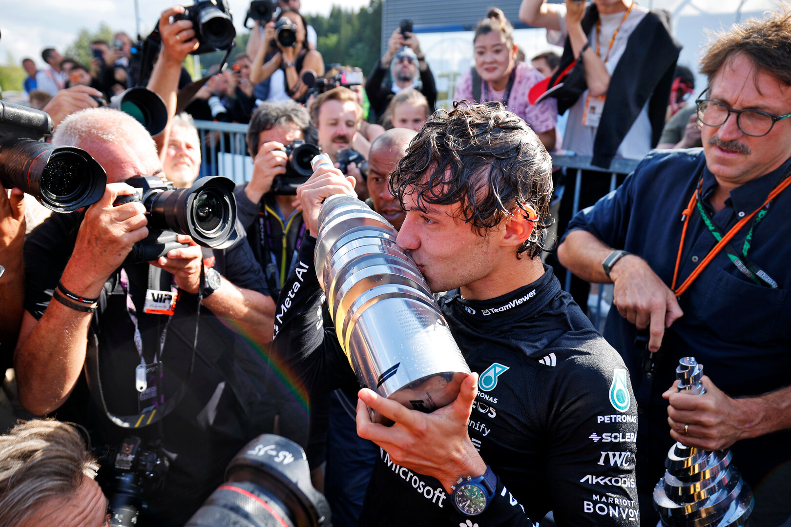 GP BELGIO, Gara winner Andrea Kimi Antonelli (ITA) Mercedes AMG Formula One Team celebrates after the race.
19.07.2026. Formula 1 World Championship, Rd 10, Belgian Grand Prix, Spa Francorchamps, Belgium, Gara Day.
- www.xpbimages.com, EMail: requests@xpbimages.com © Copyright: XPB Images