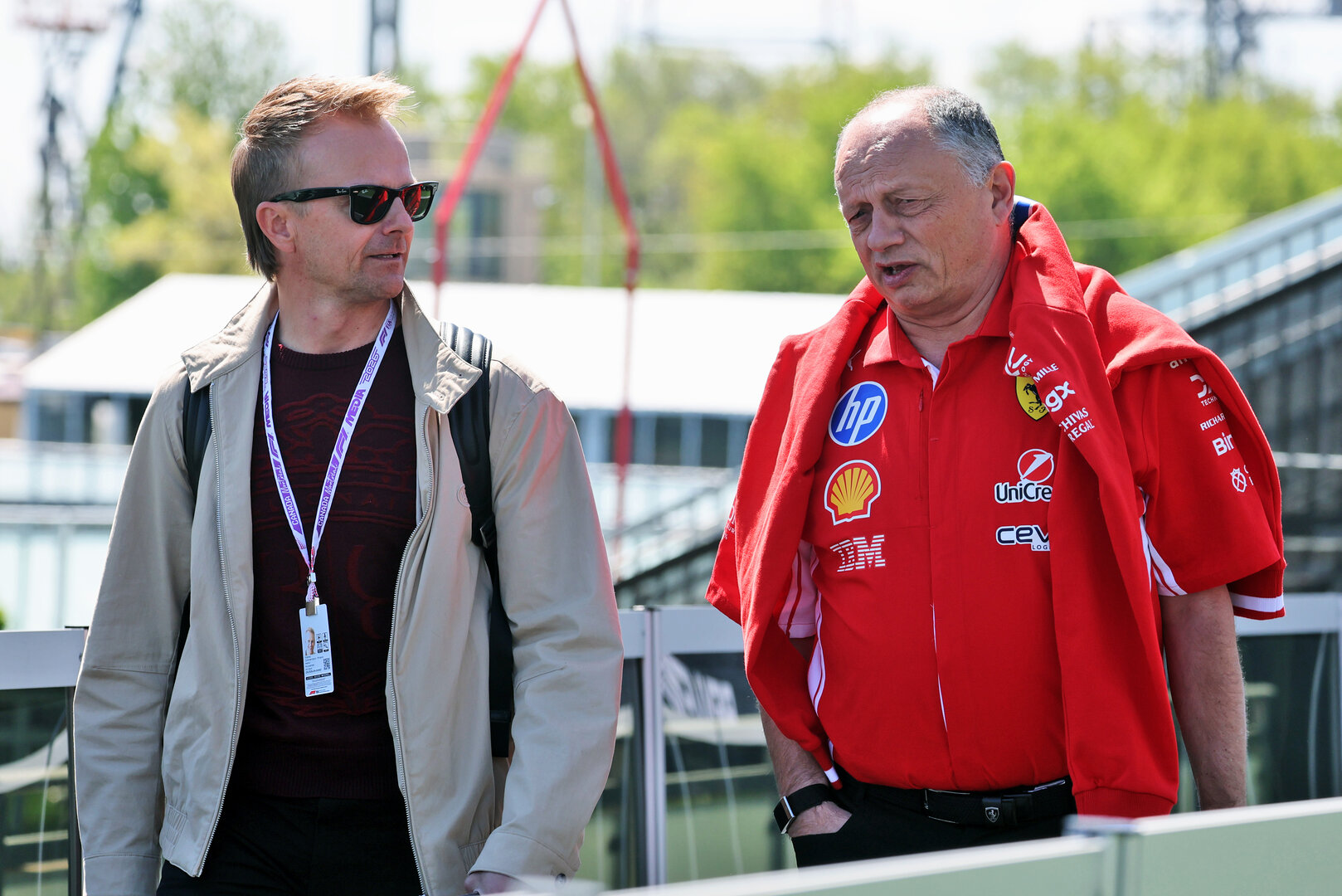 GP CANADA, (L to R): Heikki Kovalainen (FIN) with Frederic Vasseur (FRA) Ferrari Team Principal.
21.05.2026. Formula 1 World Championship, Rd 5, Canadian Grand Prix, Montreal, Canada, Preparation Day.
- www.xpbimages.com, EMail: requests@xpbimages.com © Copyright: Moy / XPB Images
